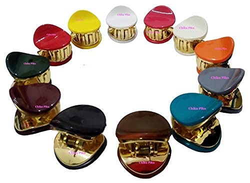 Korean Hair Clips for Girls - 3 Pack Round Plastic Hair Clutches with Storage Box, Scratch-Free Hair Accessories for School, Party & Daily Use