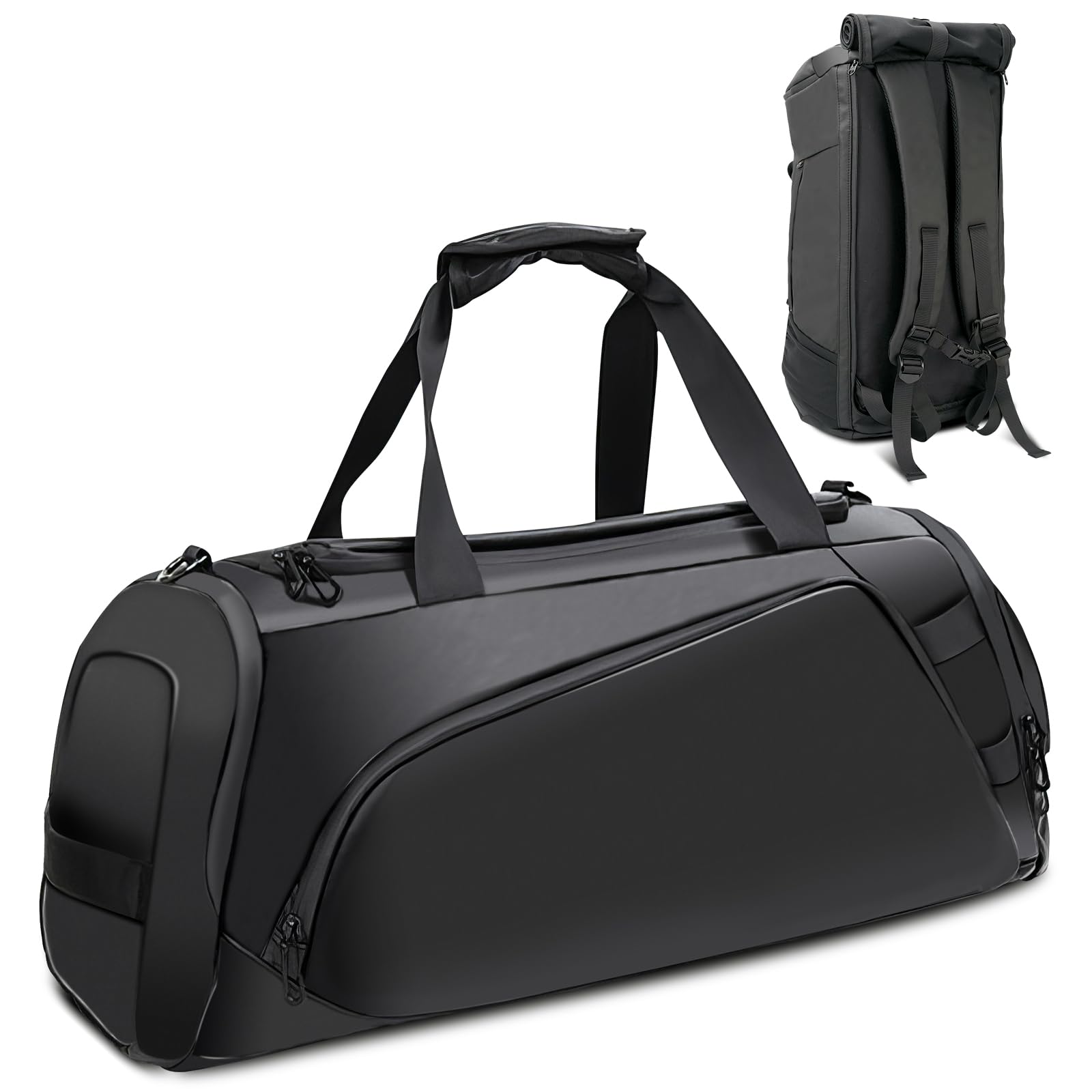 40L Travel Duffle Bag - Large Waterproof Gym Bag with Shoe Compartment, Wet Pocket & Laptop Sleeve - Perfect for Workouts, Travel & Weekend Getaways (Black)