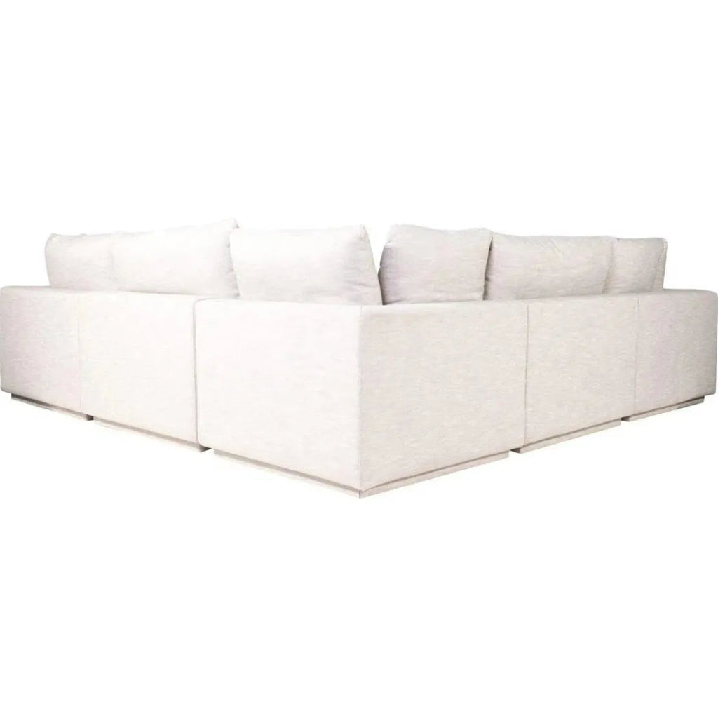 5-Piece Taupe Fabric Modular Sectional Sofa Set - Classic L-Shaped Design for Living Room, Lounge & Home Theater Comfort