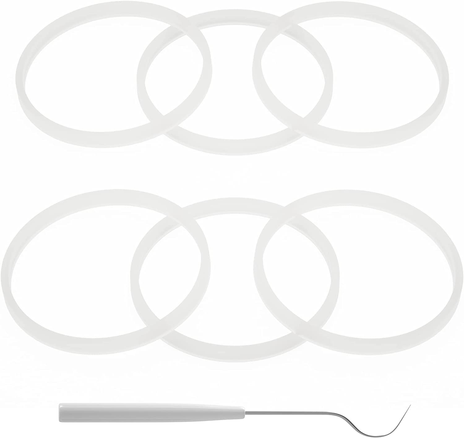 6-Pack 3.2 Inch (8.3 cm) White Rubber Sealing Gaskets O-Ring Replacement Parts for Ninja Professional Blenders BL660 BL770 BL780 - Perfect for Smoothie Making, Food Processing & Kitchen Appliance Maintenance