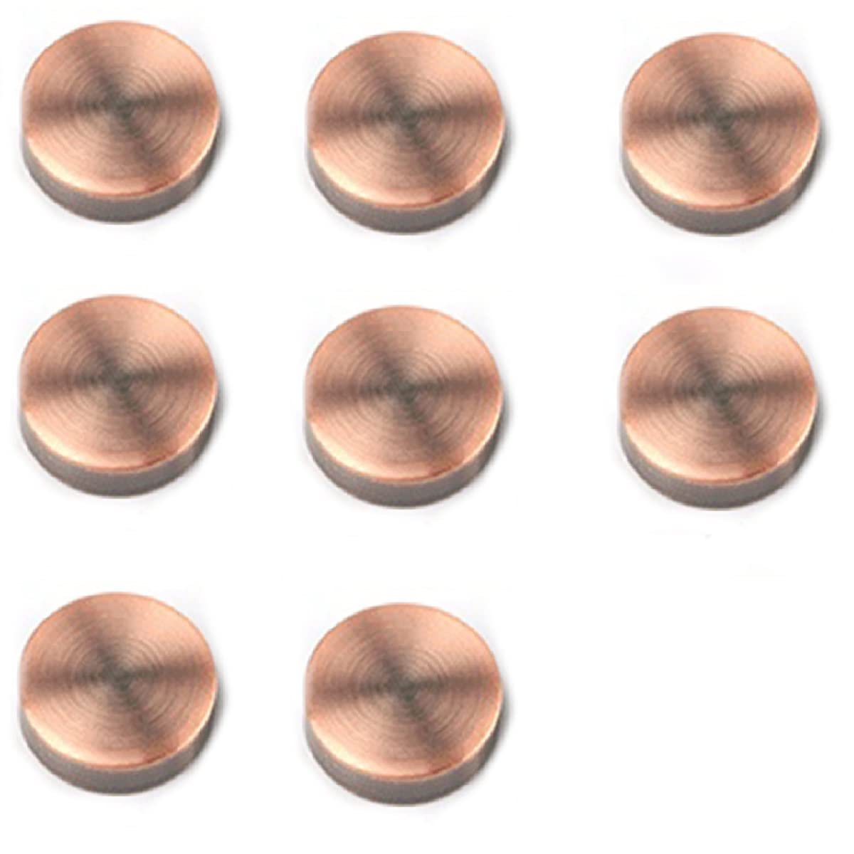 8PCS Mirror Screws Pure Copper Cap - 20mm Diameter Decorative Mirror Nails for Sign Advertising Hardware (Red Bronze) - Perfect for Home Decor, Retail Displays & DIY Projects