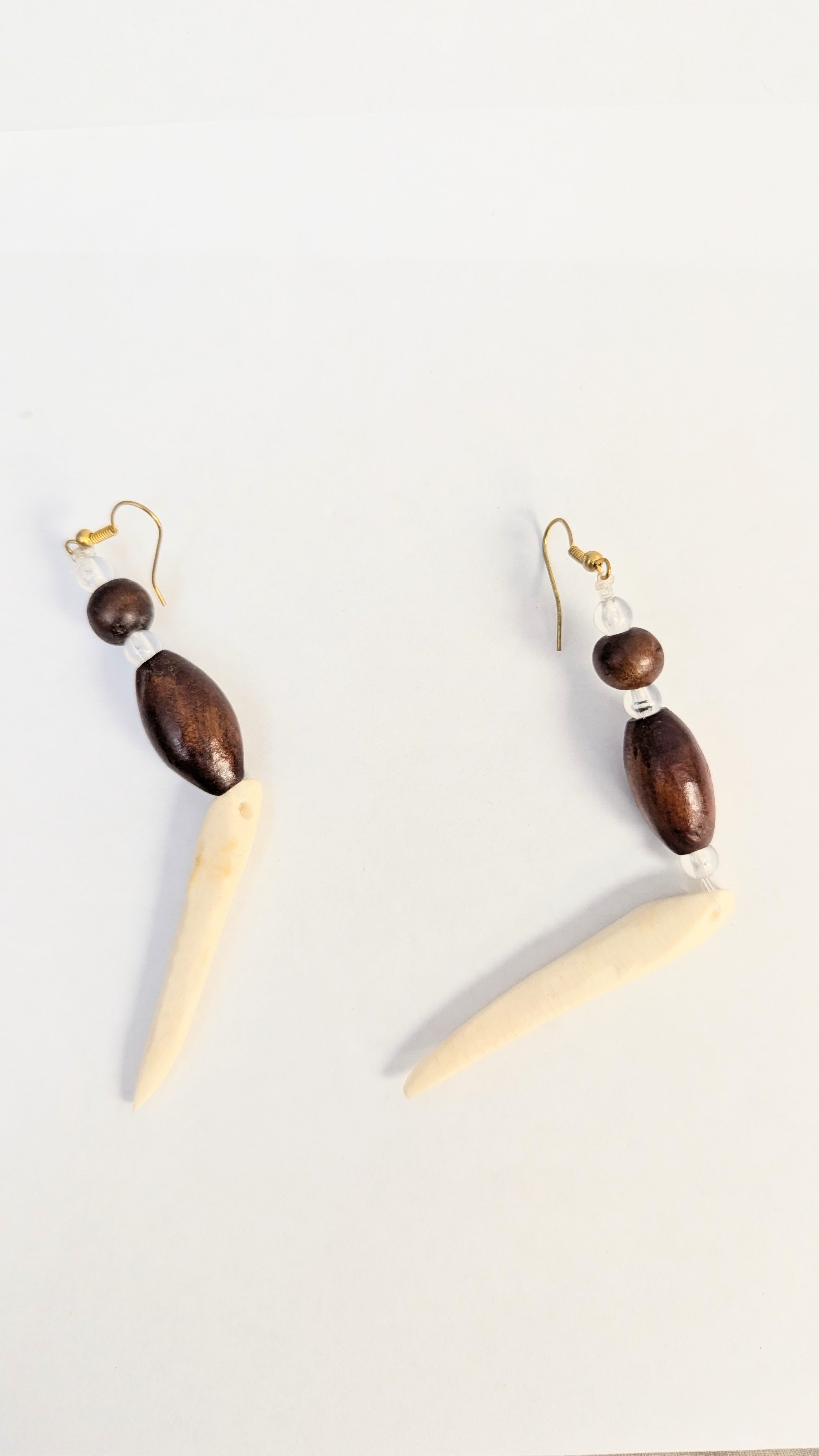 Handmade Kijani African Wood & Stone Beaded Earrings – Unique Tribal Jewelry for Women | Perfect for Boho, Festival & Everyday Wear