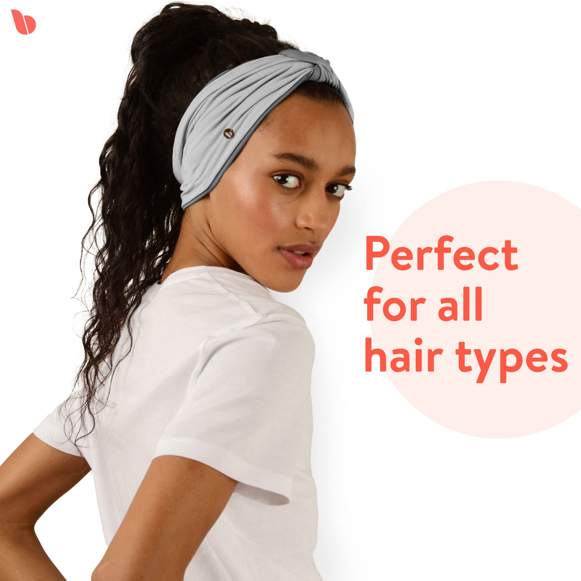 BLOM Non-Slip Wide Headbands for Women - Yoga, Workout, Running & Fashion Headbands - 2 Pack Multi-Style Gym Wraps - Perfect for Sports, Travel & Daily Wear