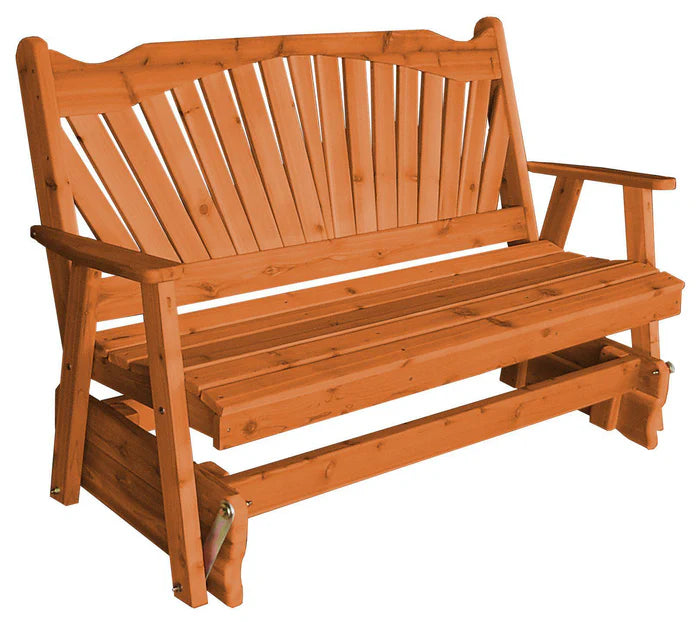 Regallion Fanback Glider Rocking Chair - Comfortable Patio & Nursery Glider with Smooth Swivel Motion - Perfect for Outdoor Relaxation, Baby Nurseries & Living Room Decor