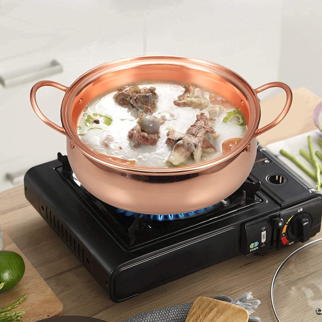Handmade Pure Copper Goulash Kettle - 22cm Deep Thick Copper Stock Pot for Gas Stove | Perfect for Soups, Stews & Traditional Cooking