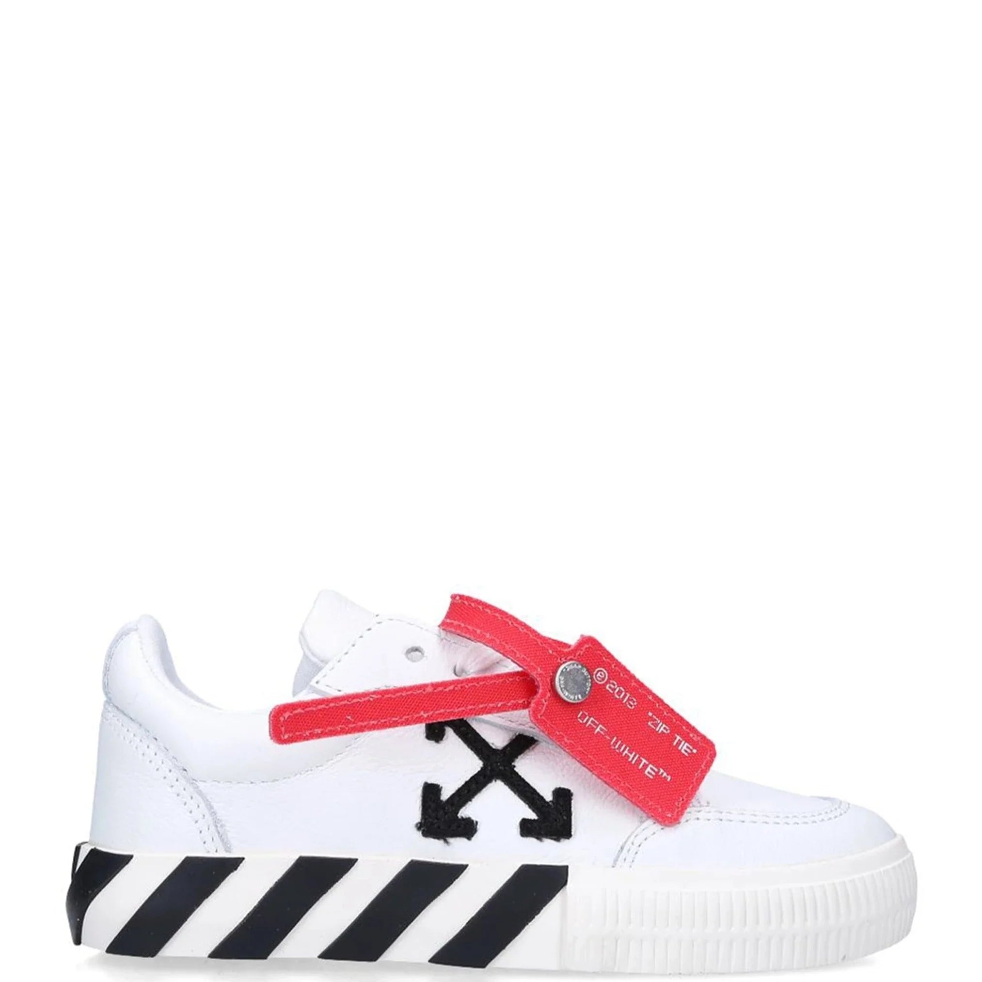 Kids Off-White Leather Vulcanized Sneakers - Comfortable & Stylish Shoes for School, Play & Everyday Wear