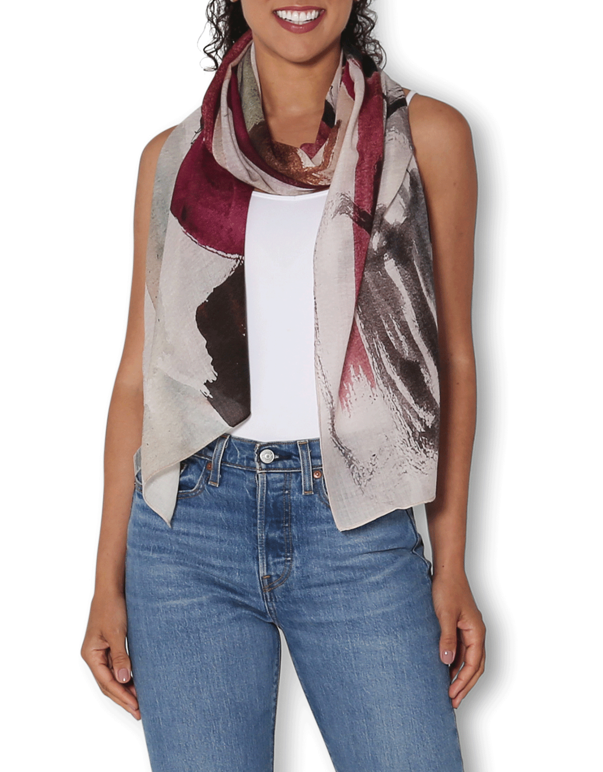 The Artists Label Soft Wool Scarf - Flow of Love Design - Warm Winter Fashion Accessory for Women - Perfect for Cold Weather, Office & Date Nights