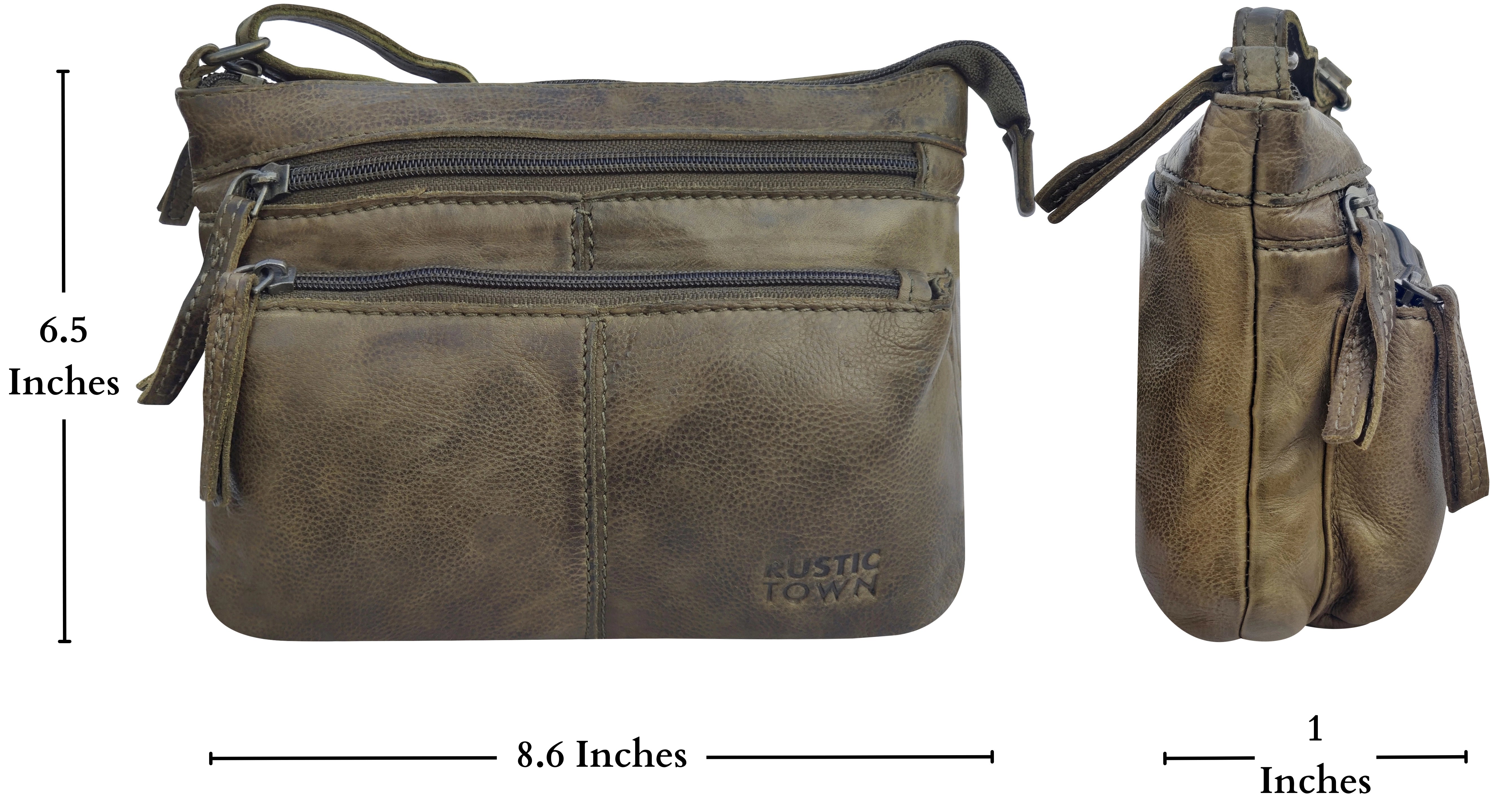 Genuine Leather Crossbody Bag for Women - Olive Green, Stylish & Durable Shoulder Purse - Perfect for Work, Travel & Everyday Use