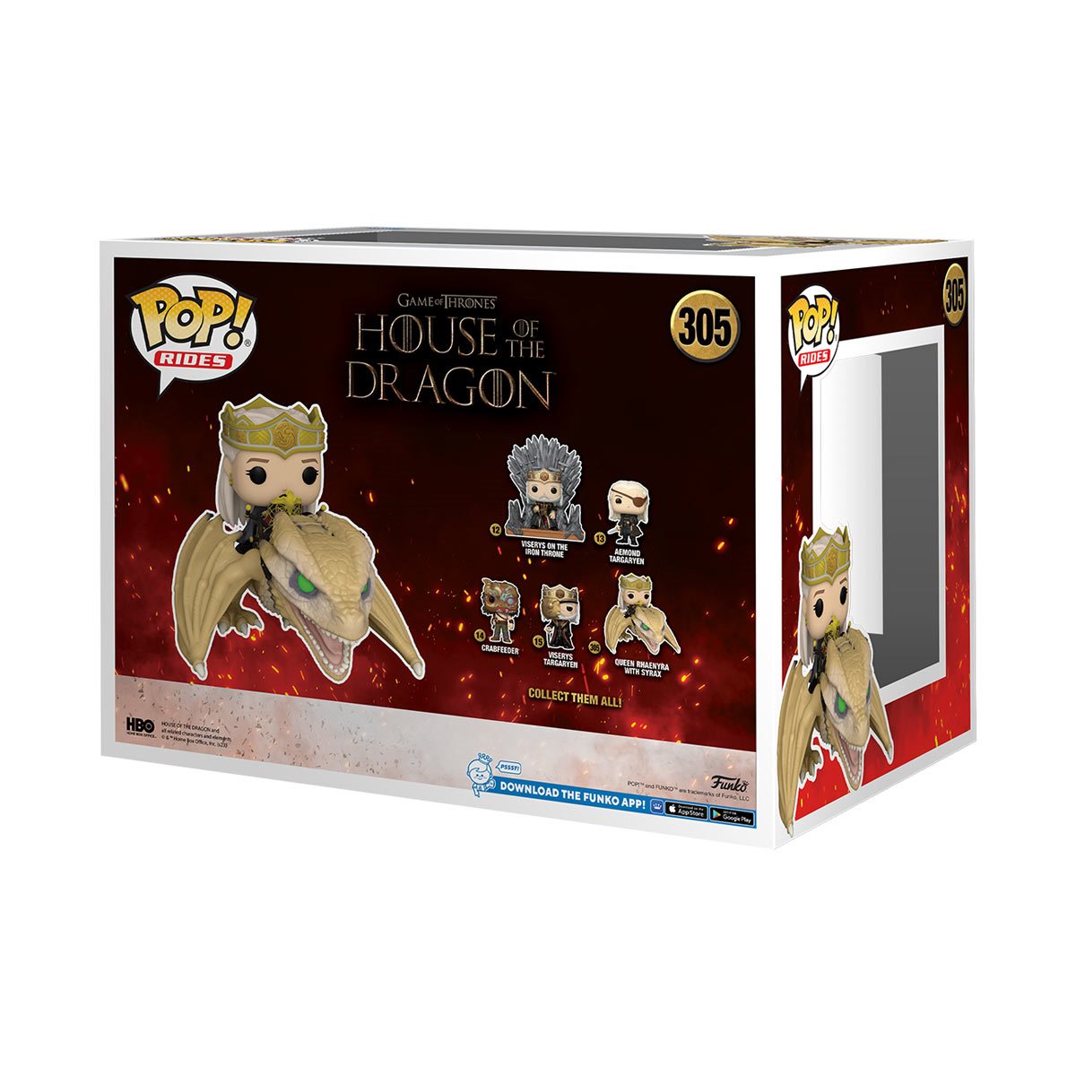 House of the Dragon Queen Rhaenyra with Syrax Deluxe Funko Pop! Vinyl Ride #305 - Game of Thrones Collectible for Display & Gifting