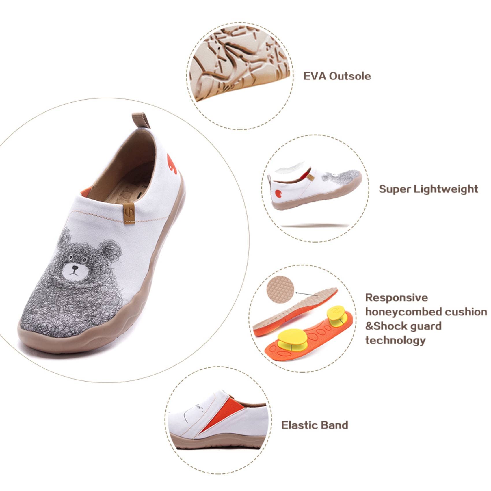 UIN Women's Slip On Sneakers - Comfortable Knit Loafers with Artistic Painting | Soft Walking Shoes for Women | Perfect for Casual Outings, Travel & Everyday Wear