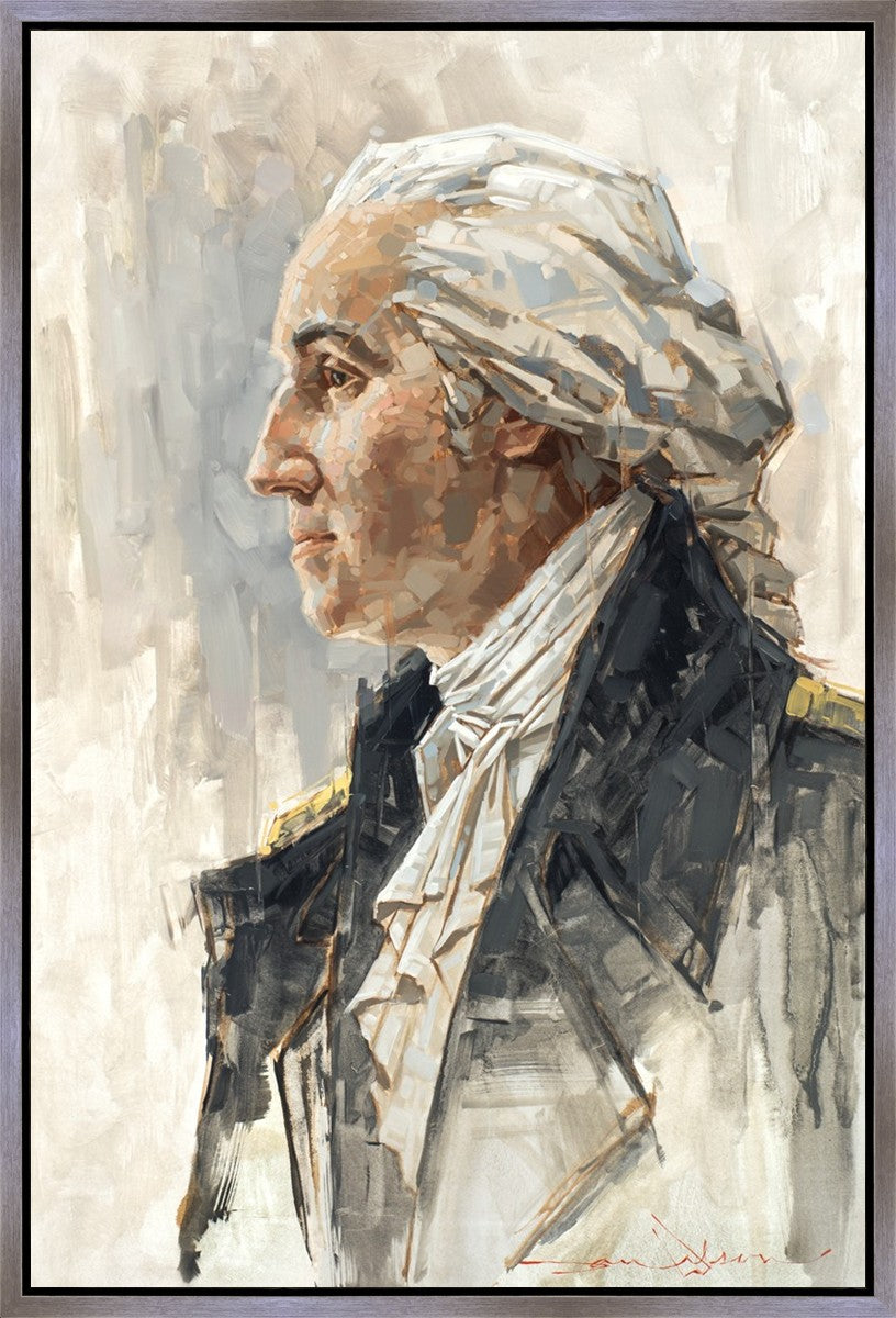 Father of Freedom Gallery Wrap Canvas - Patriotic Home Decor for Living Room, Office & Gifts | High-Quality American History Wall Art