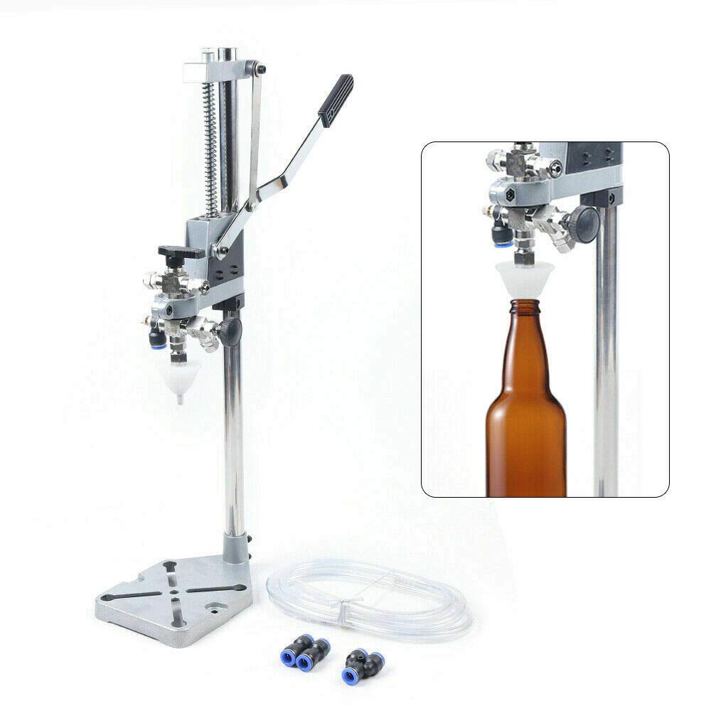 Stainless Steel 304 Manual Bottle Filling Machine for Beer, Wine & Beverages | Food Grade Pressure Liquid Filler | Perfect for Home Brewing, Craft Beer & Small Batch Production