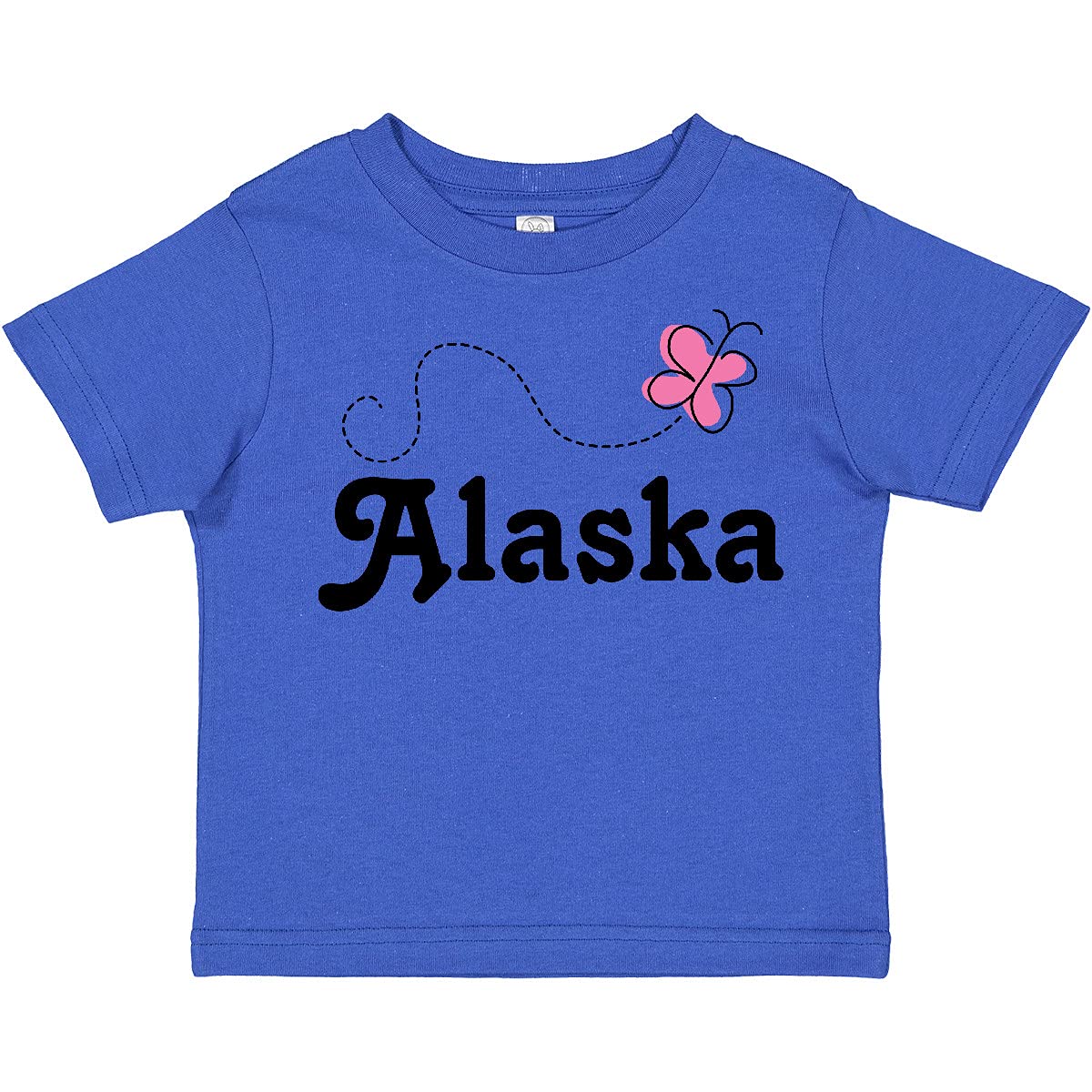Inktastic Alaska Butterfly Toddler T-Shirt - Cute Butterfly Graphic Tee for Baby Girls & Boys - Soft Cotton Kids Shirt for Playdates, Daycare & Family Photos