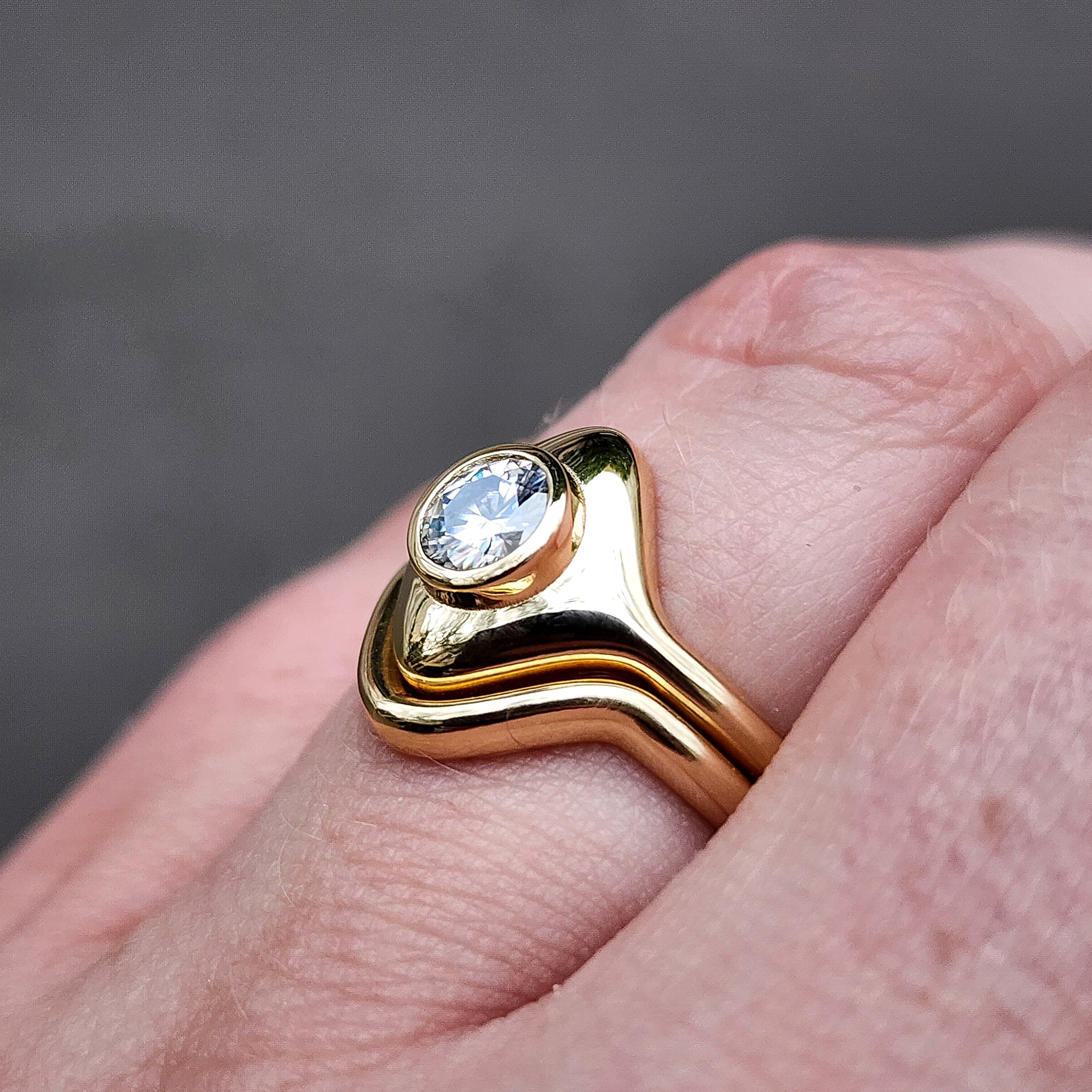 Art Deco Solitaire Engagement Ring Setting - Build Your Own Custom Ring | Vintage Inspired Wedding Band for Proposal & Anniversary Gifts
