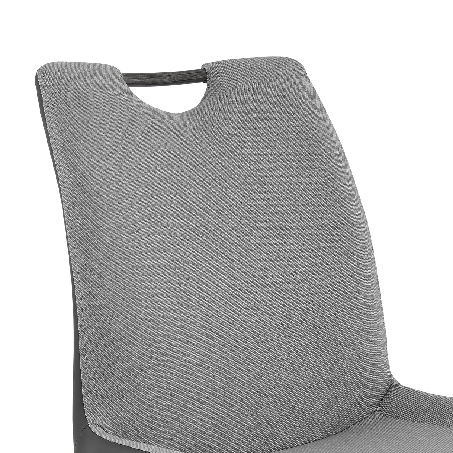 Armen Living Coronado Dining Chairs Set of 2 - Modern PU Leather Upholstered Chairs with Pewter Front & Grey Back - Perfect for Kitchen, Dining Room, and Home Office