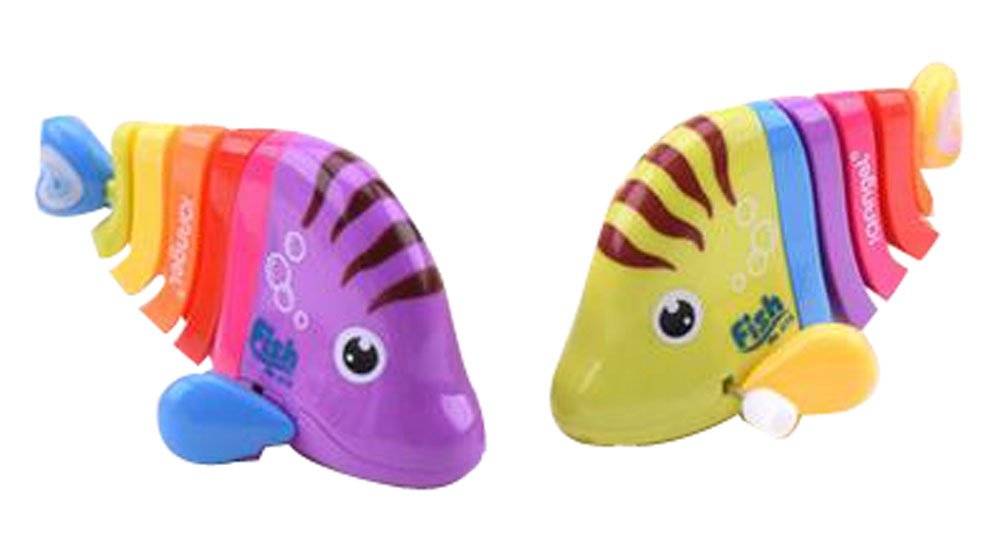Set of 2 Wind-Up Swimming Toy Fish - Black Temptation Erythrinus Educational Bath Toys for Kids - Fun Bathtime & Pool Playtime