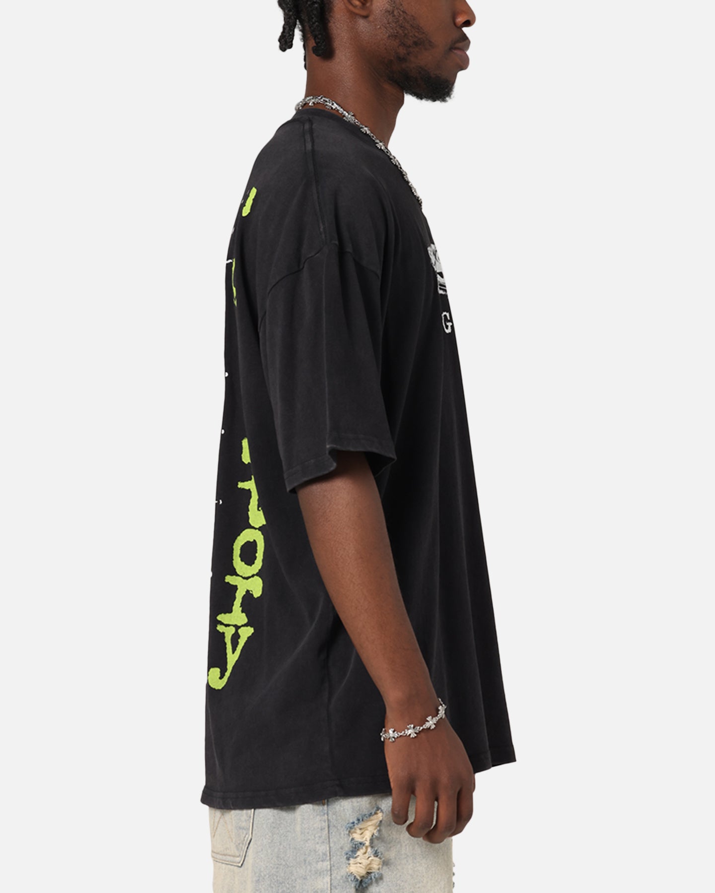 Vintage Disney Pixar Toy Story Little Green Men Acid Wash Black T-Shirt - Casual Wear, Cosplay & Movie Fan Gift