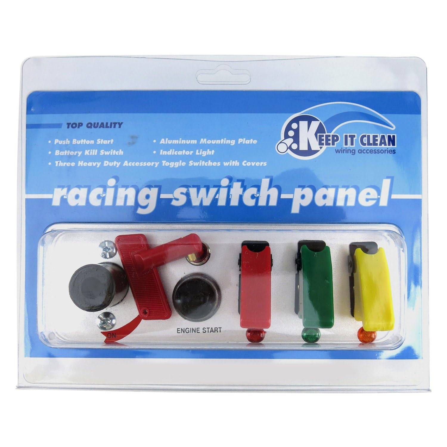Keep It Clean 10955 Race Switch Panel - Durable Automotive Switch Panel for Racing Cars & Off-Road Vehicles | Perfect for Dashboards, Custom Car Mods & Motorsport Applications