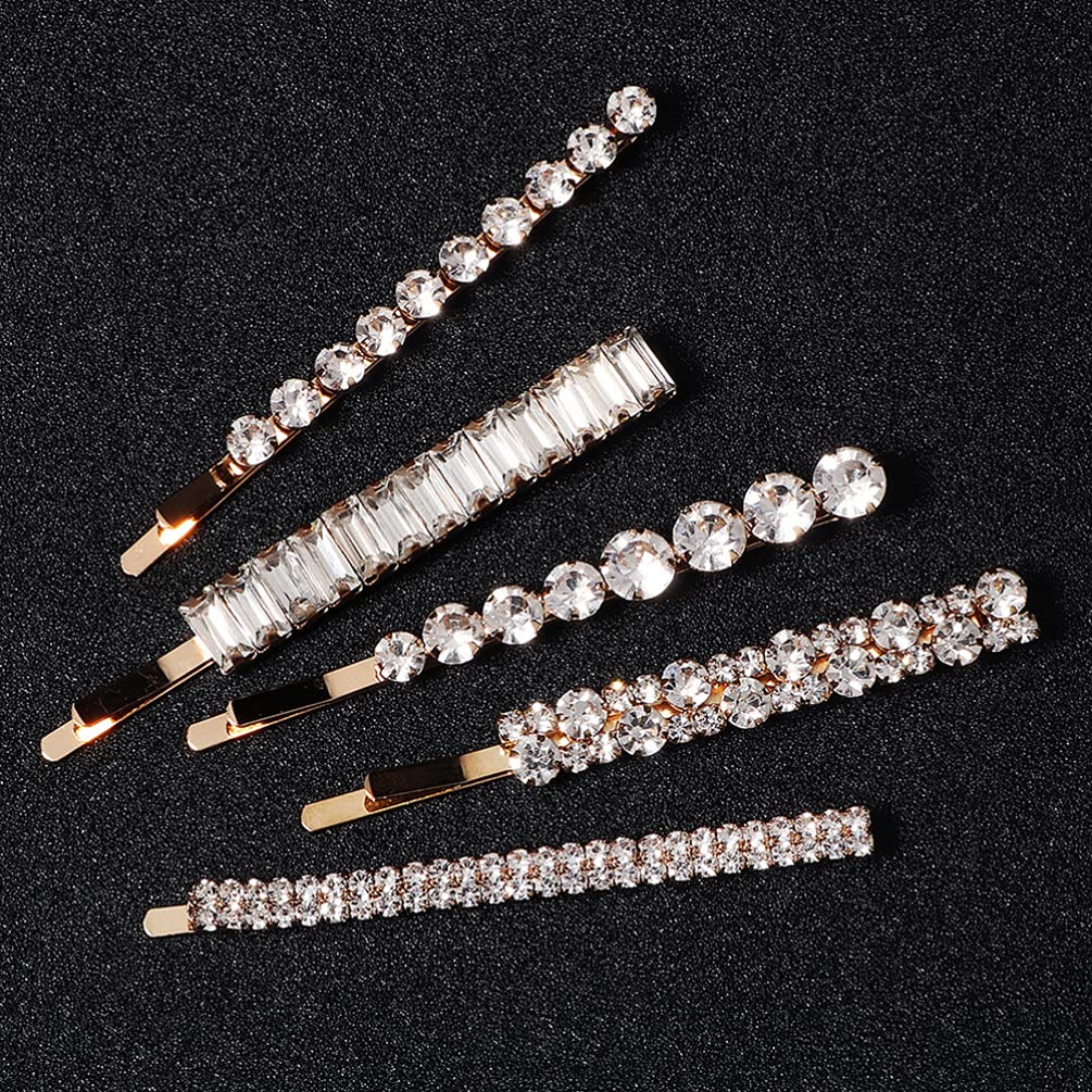 Beaupretty 5pcs Rhinestone Hair Clips for Women - Crystal Floral Bobby Pins, Elegant Bridal Hair Accessories for Girls & Women | Perfect for Weddings, Parties & Daily Styling