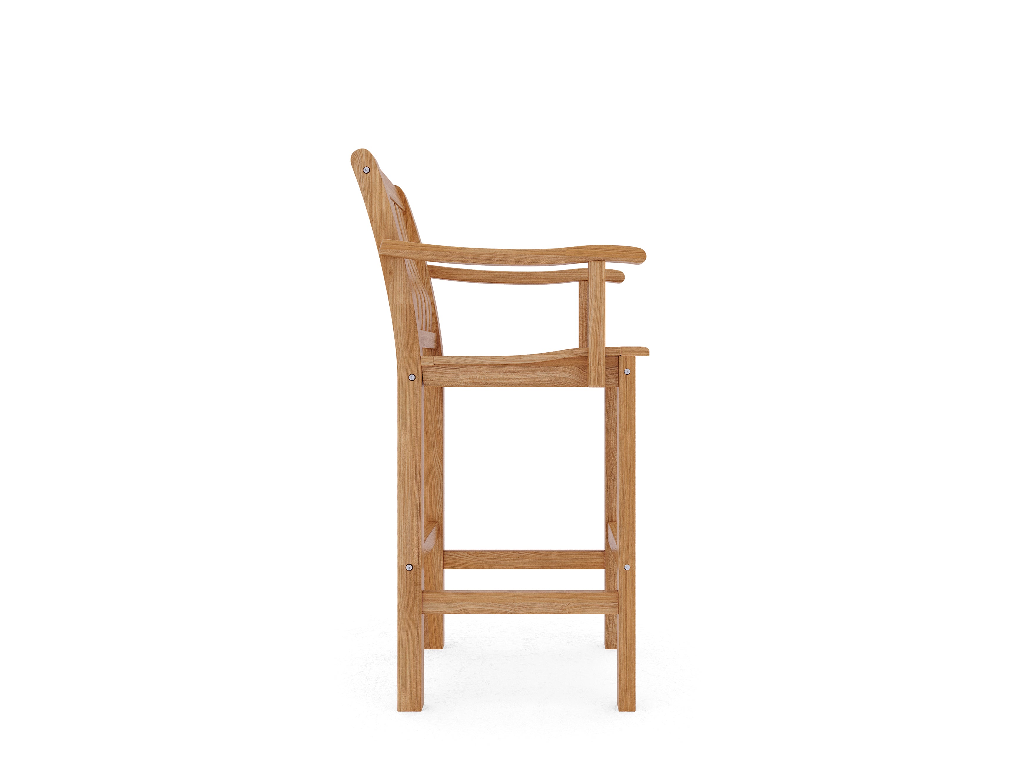 Michele 3-Piece Square Teak Outdoor Bar Height Dining Set with Armchairs - Patio, Deck, Garden, Poolside Furniture for Outdoor Entertaining