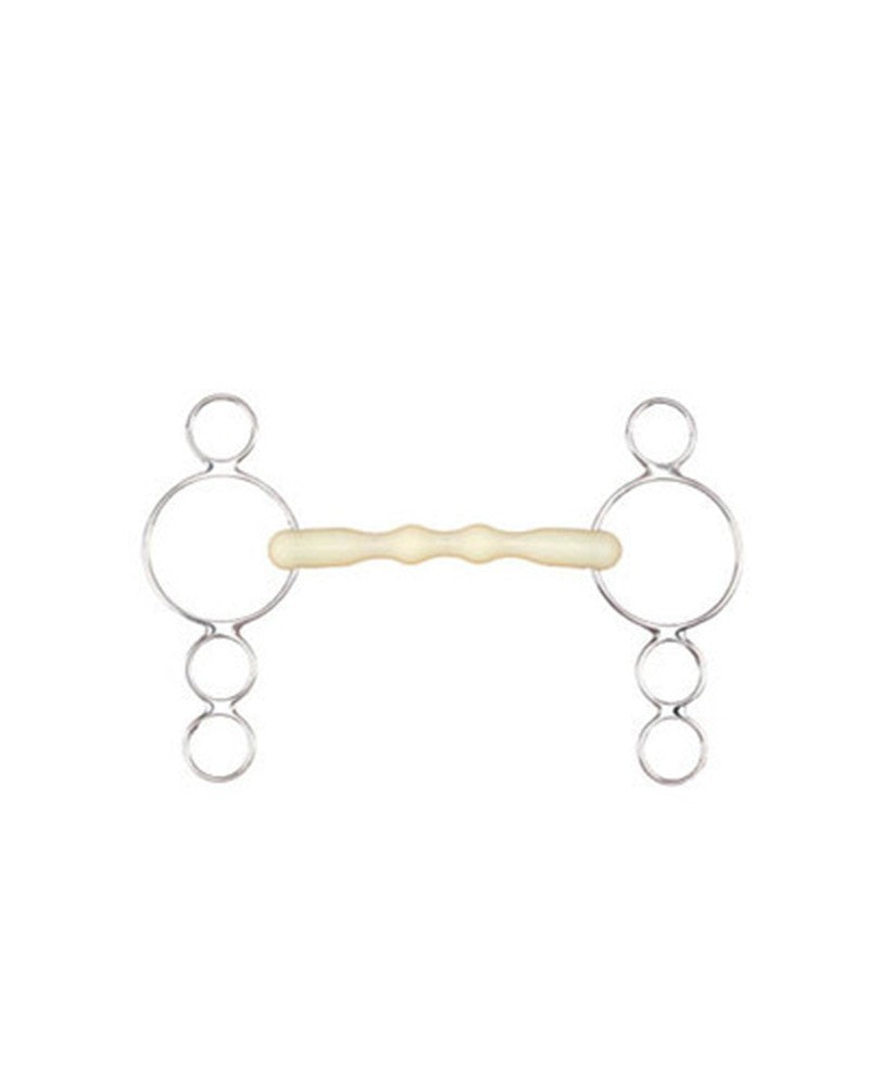 Happy Mouth Pessoa 3 Ring Mullen Mouth Bit for Horses - Comfortable Training Bit for Dressage & Jumping - Perfect for Sensitive-Mouthed Horses in English Riding & Show Jumping