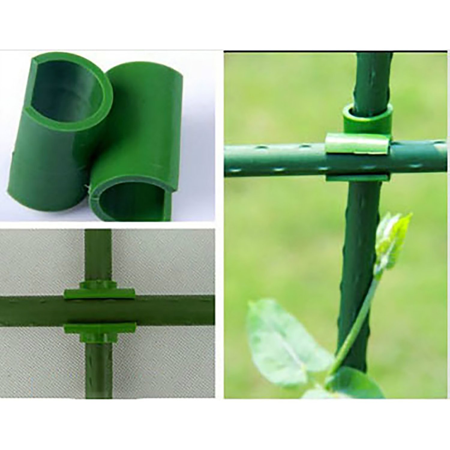30Pcs Versatile Plant Connector Stakes - 11mm Garden Trellis Clips for Tomatoes, Cucumbers, Beans & Climbing Vegetables | Supports Trees & Fences | Durable Gardening Accessories for Indoor/Outdoor Plant Growth