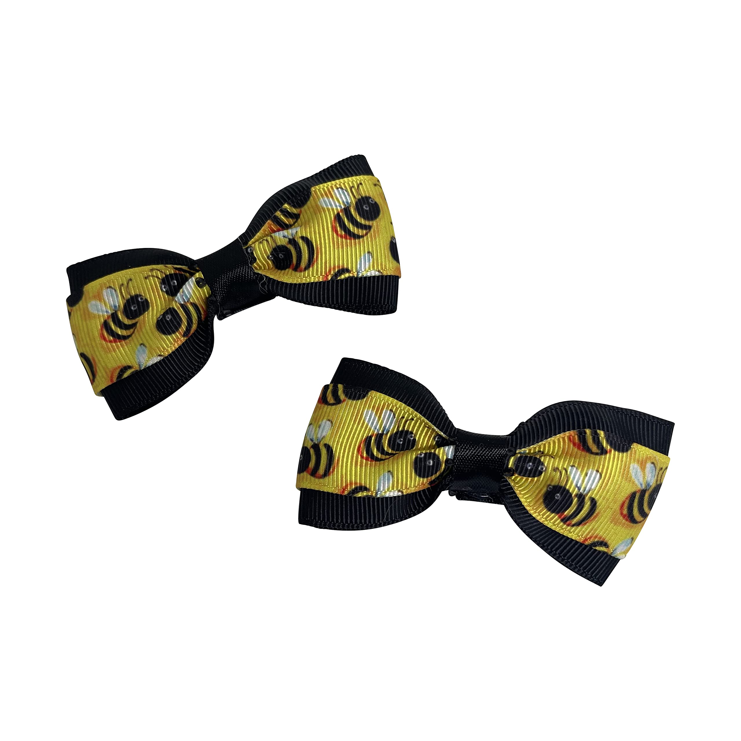 Bumble Bee Girls Hair Bow Set - Adorable Little Girl Hair Bows for Pigtails & Toddlers | Perfect for Birthday Parties, School, and Everyday Wear