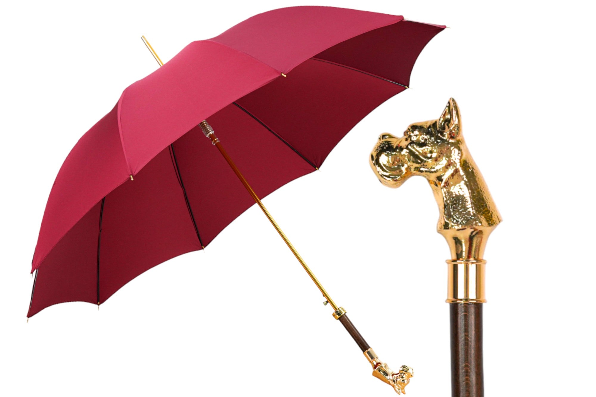 Premium Men's Luxury Umbrella with 24K Gold Dog Handle - Windproof & Waterproof for Business, Travel & Outdoor Use