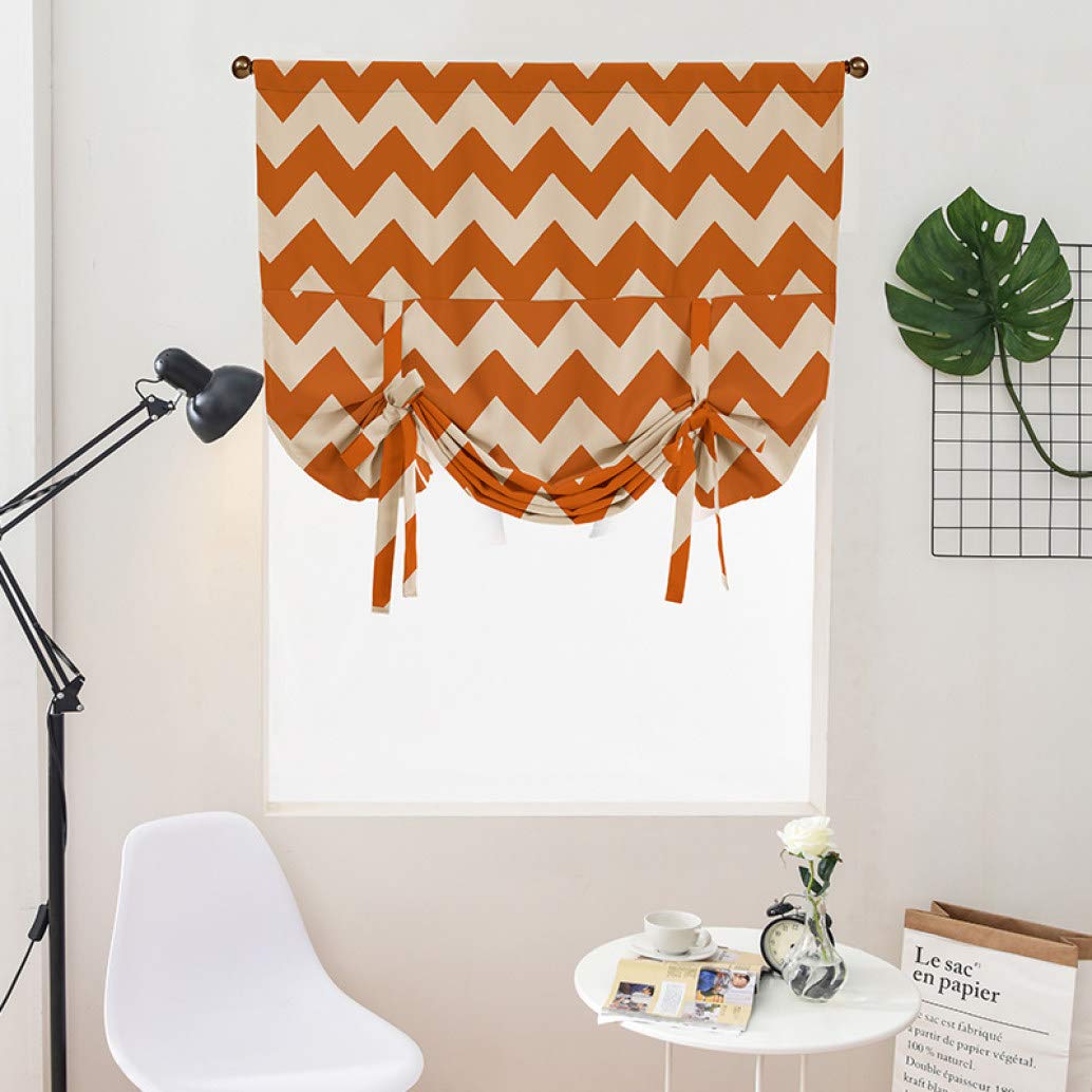 Nordic Striped Tie-Up Curtains - Polyester Window Shades for Living Room & Bedroom - Elegant Balloon Valances for Home Decor & Light Control