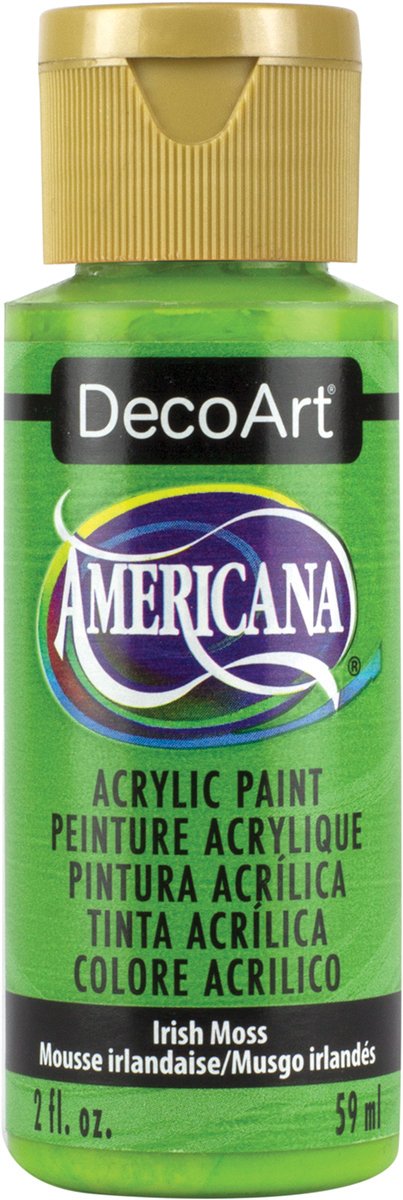 DecoArt Americana Acrylic Paint 2 oz - Irish Moss Green (DA312-3) - Premium Acrylic Paint for Canvas, Wood, Fabric & DIY Crafts - Perfect for Artists, Hobbyists & Home Decor Projects