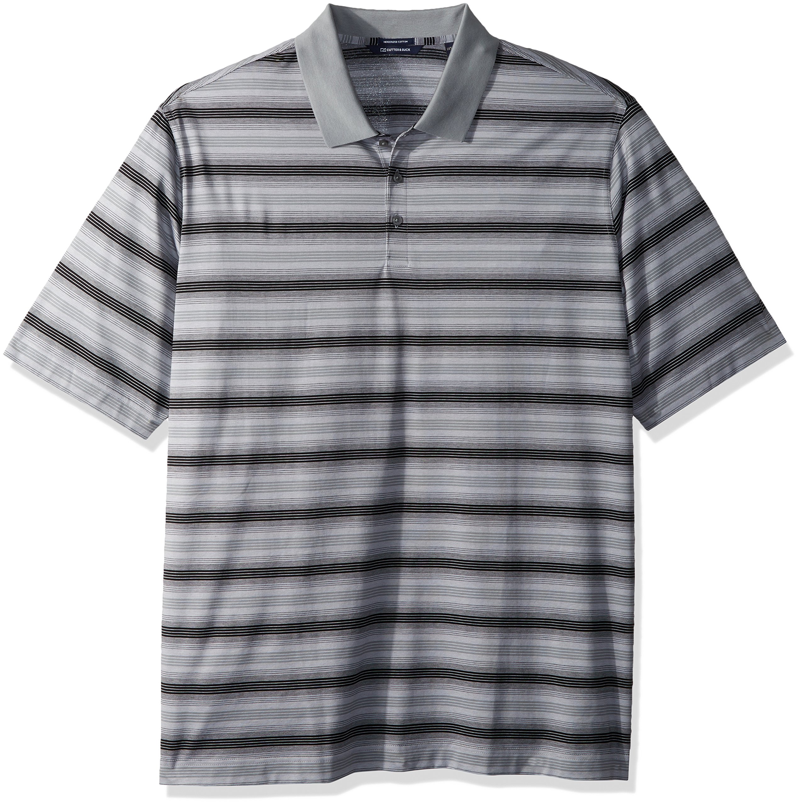 Cutter & Buck Men's Big & Tall Great Basin Mercerized Stripe Polo Shirt - Comfortable Casual Wear for Golf, Office & Outdoor Activities