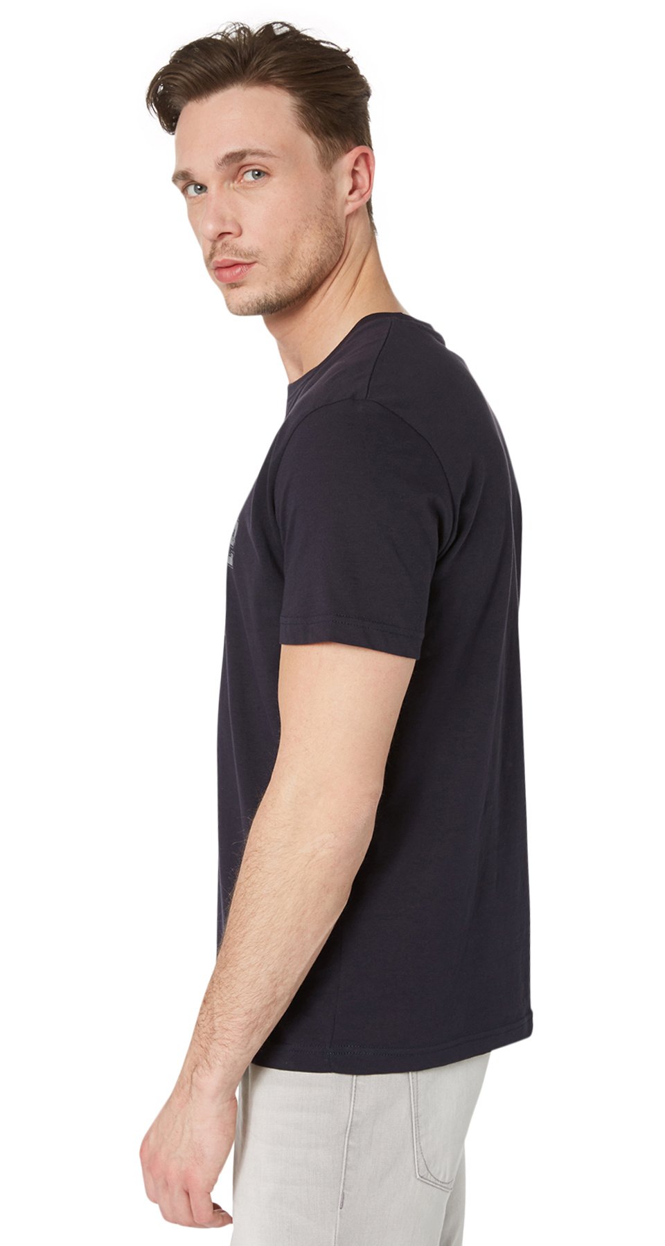 Tom Tailor Men's Blue Printed Graphic T-Shirt Size L - Casual Wear for Everyday Comfort & Street Style