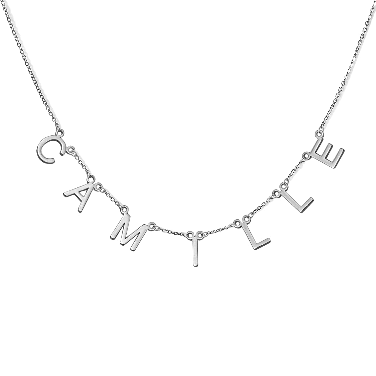 Custom Silver Personalized Name Necklace for Women & Girls - Spaced Letter Pendant Jewelry Gift for Birthday, Anniversary & Special Occasions