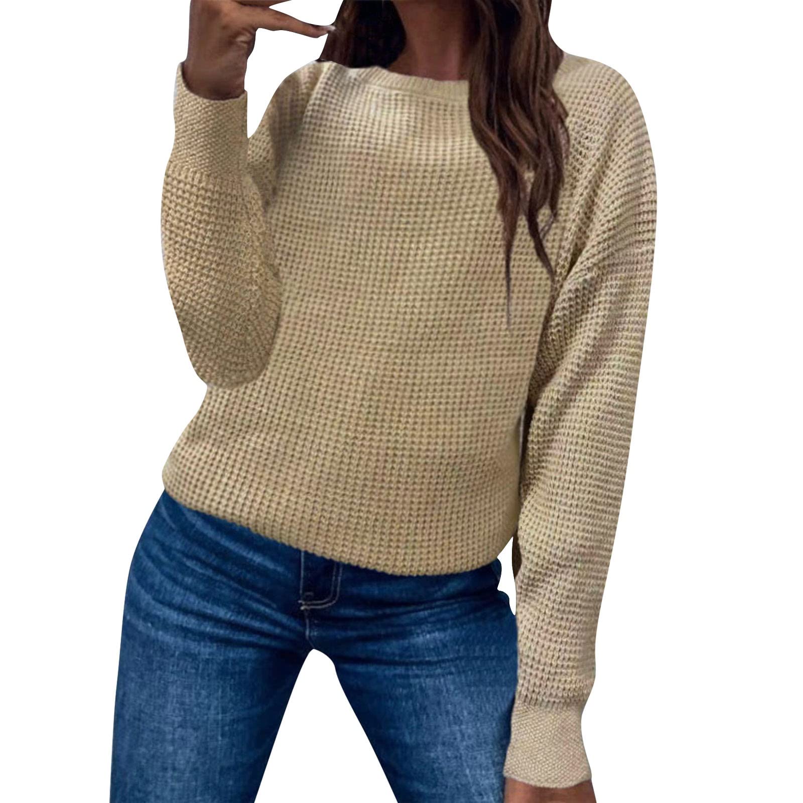 Women's Oversized Batwing Sleeve Ribbed Knit Pullover Sweater - Crewneck Long Sleeve Side Slit Casual Top for Girls | Perfect for Fall Layering, Coffee Dates & Cozy Weekends