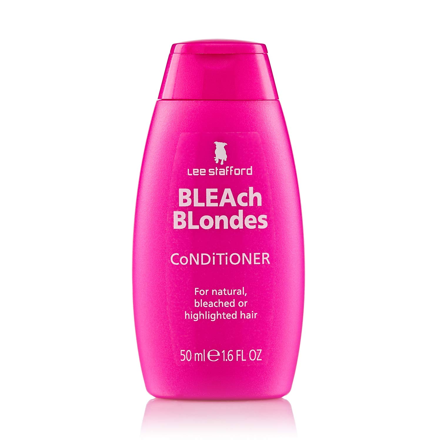 Lee Stafford Bleach Blonde Mini Conditioner 50ml - Travel Size Purple Toning Hair Mask for Blonde & Highlighted Hair - Perfect for On-The-Go, Gym, Travel & Vacation Use