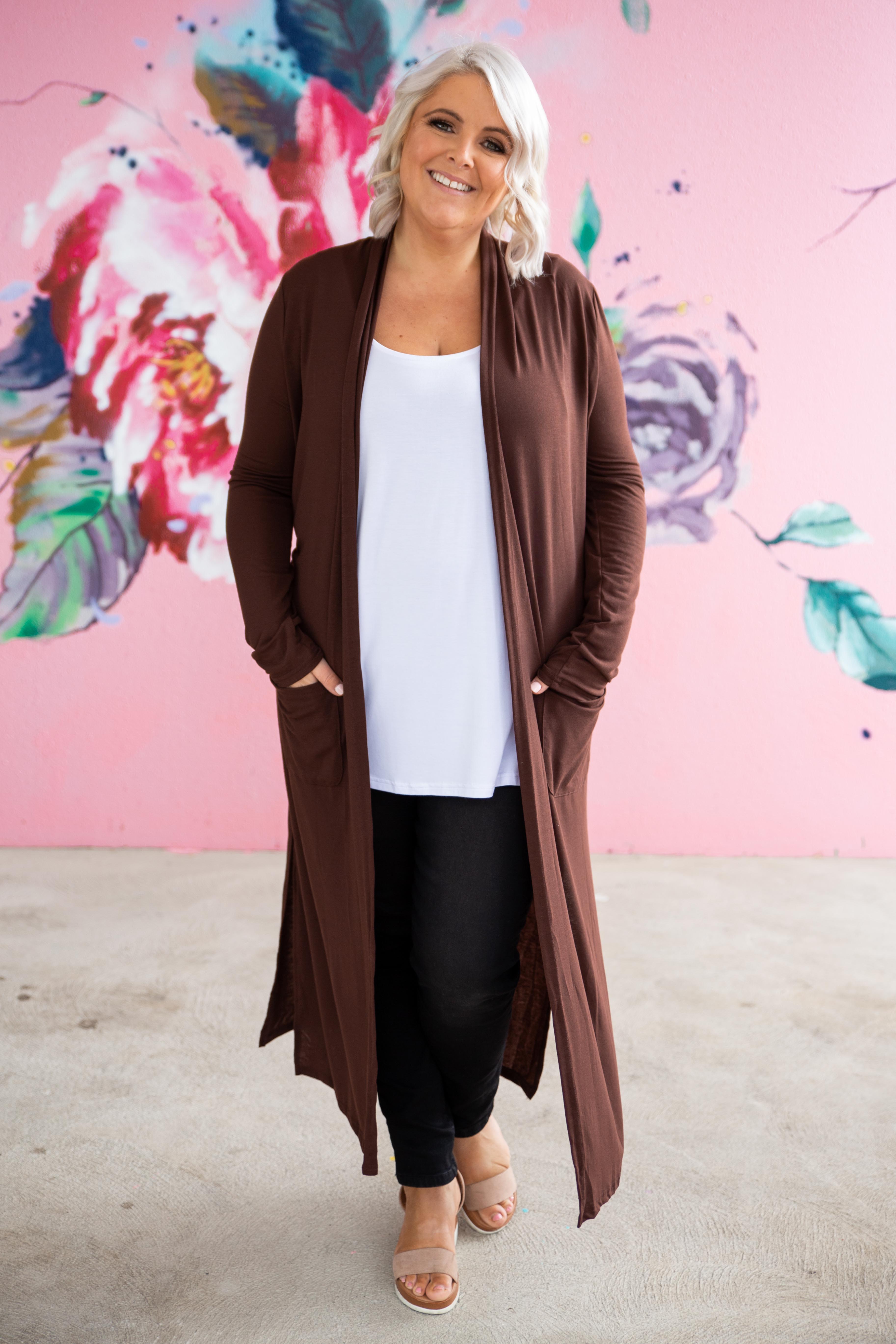 Jane Cardigan in Chocolate Brown - Soft Knit Sweater for Women | Perfect for Fall & Winter Layering, Office Wear & Casual Outfits