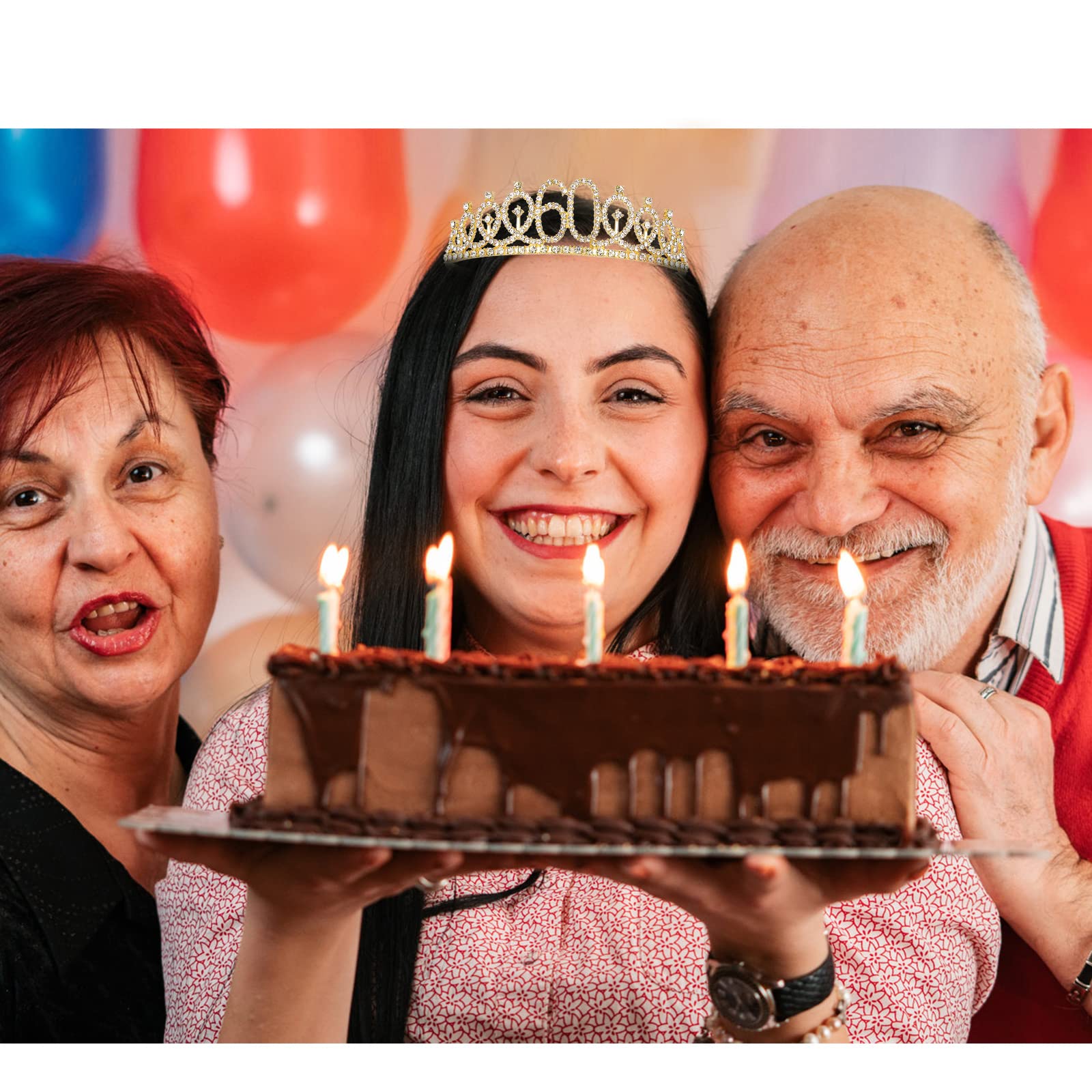 60th Birthday Sash & Tiara Set - Gold Rhinestone Crown for Women - 60th Birthday Party Decorations - Perfect for Milestone Celebrations, Photo Props & Special Occasions