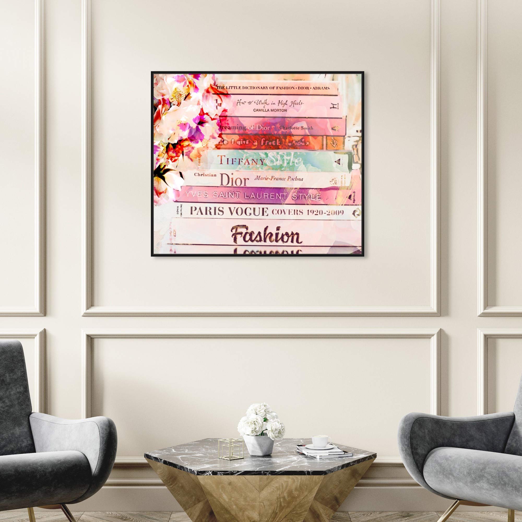 Romantica Spring Pink Framed Wall Art Canvas Print - 36x30 Inches - Fashion & Glam Home Decor by Oliver Gal Artist Co. - Perfect for Living Room, Bedroom & Office Décor