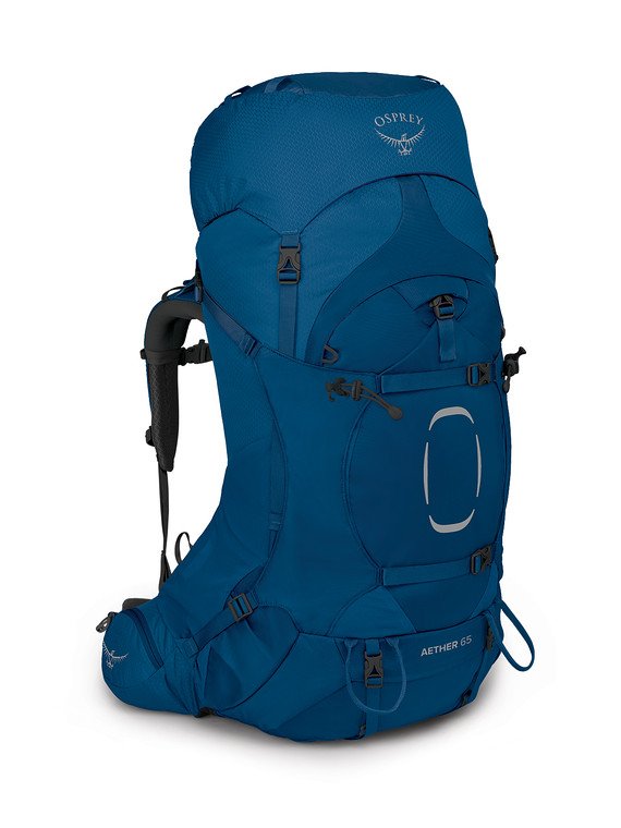 Osprey Aether 65 Backpack - Lightweight Hiking Backpack for Men & Women, 65L Travel Backpack with Adjustable Suspension - Perfect for Camping, Trekking & Outdoor Adventures