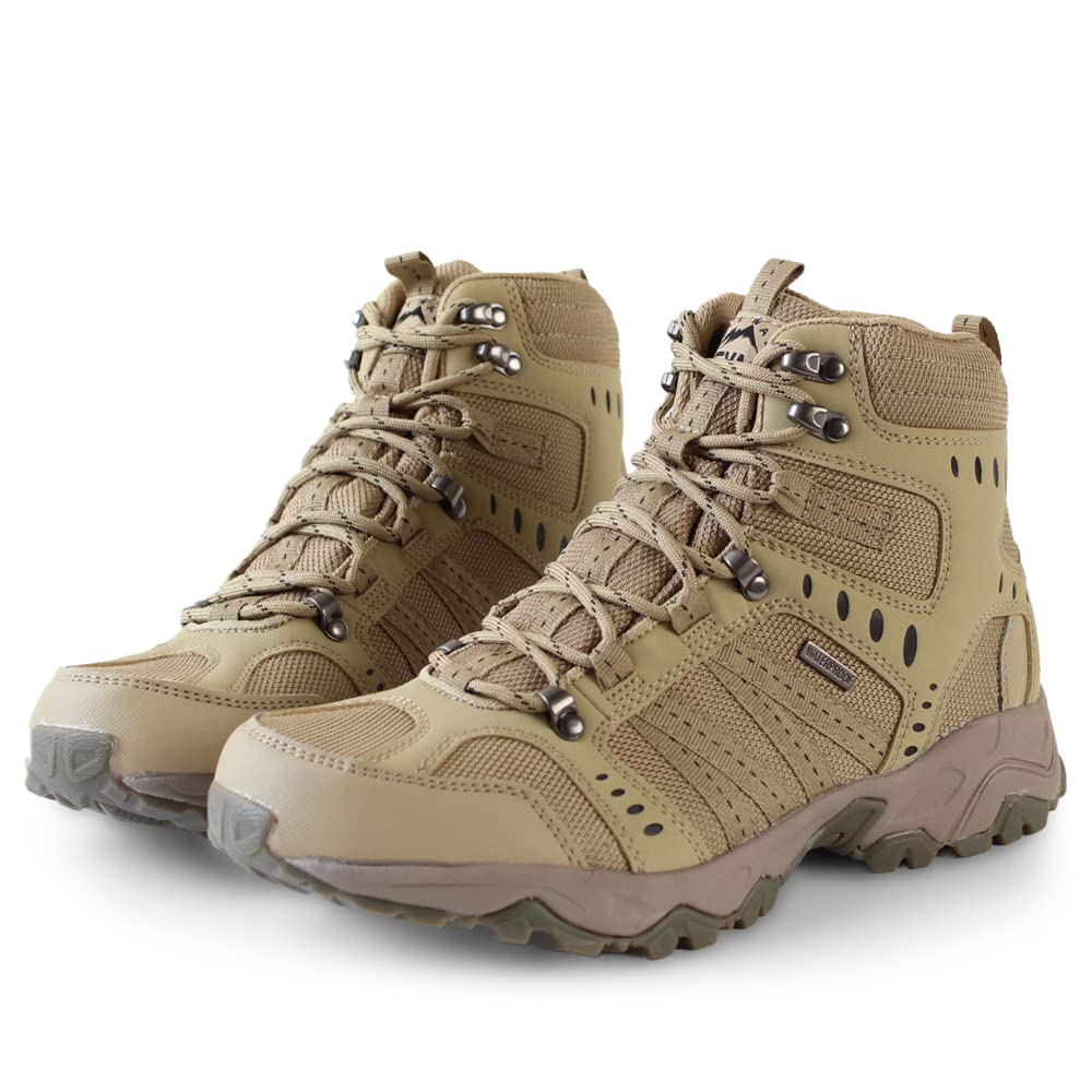 Men's Tactical Boots - Waterproof Lightweight Hiking Boots for Outdoor Work & Desert Adventures | Durable Breathable Work Boots for Hiking, Camping & Construction