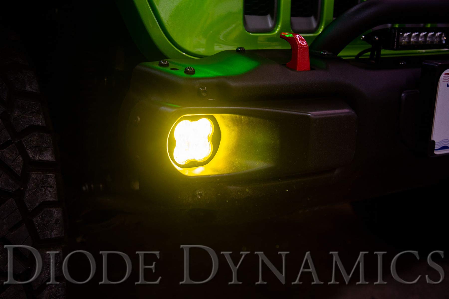 Diode Dynamics SS3 SAE/DOT Approved LED Fog Light Kit - Compatible with Jeep Wrangler JK, JL & Gladiator (Yellow SAE Fog Pro) - Off-Road, Night Driving & Extreme Weather Visibility Enhancement