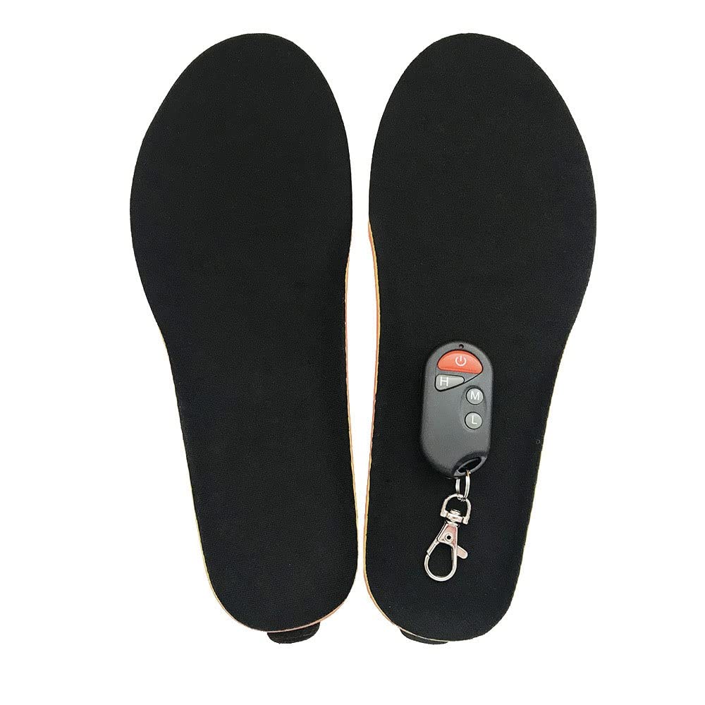 HUADA Smart Electric Heating Insoles with Remote Control - USB Rechargeable Foot Warmers for Men & Women - Winter Thermal Insoles for Outdoor Activities (Size 41-46) - Perfect for Skiing, Hiking & Cold Weather Commutes
