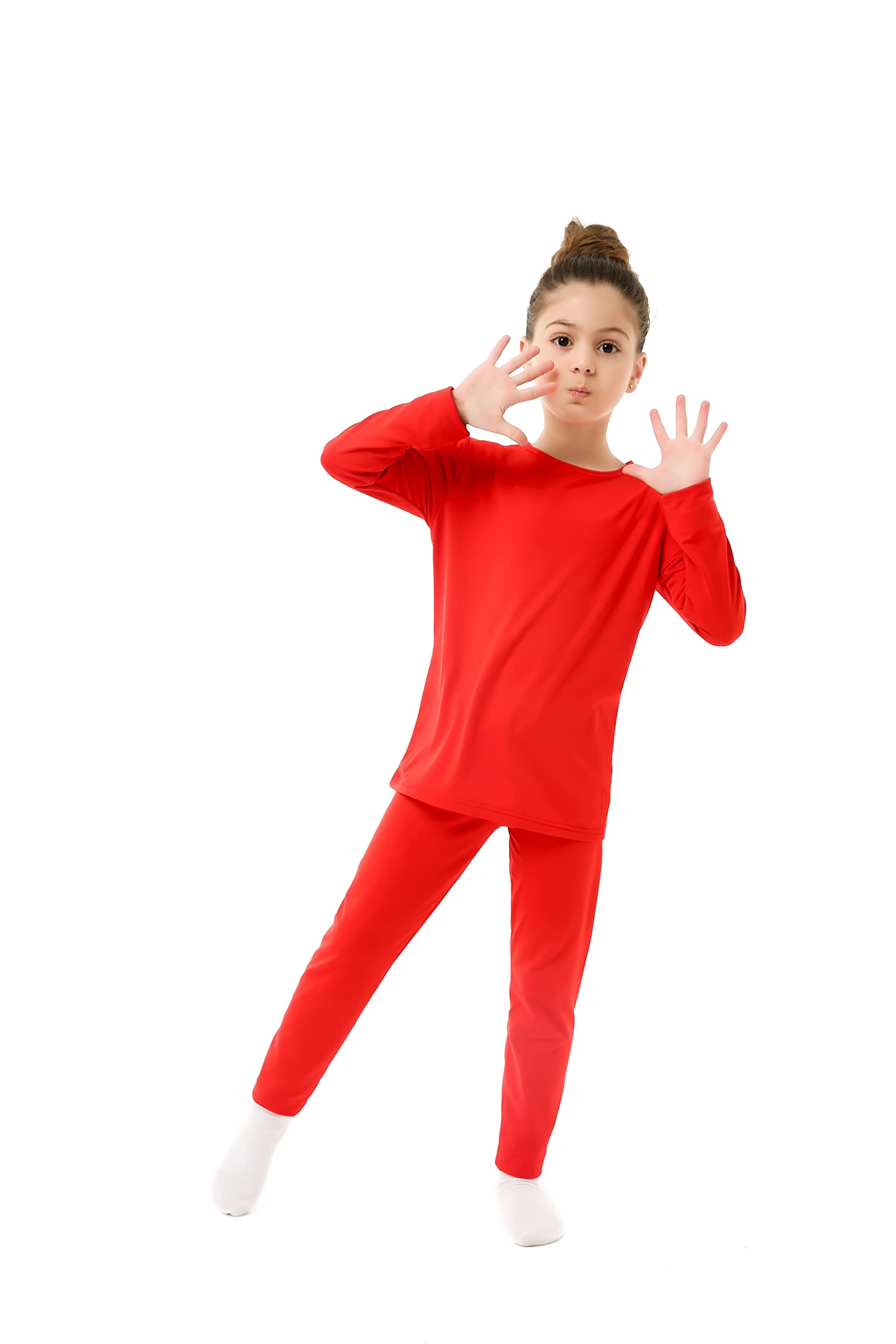 Elowel Girls Thermal Underwear Set - Soft Fleece Long Johns for Kids - Warm Winter Base Layer for Outdoor Activities & Snow Play