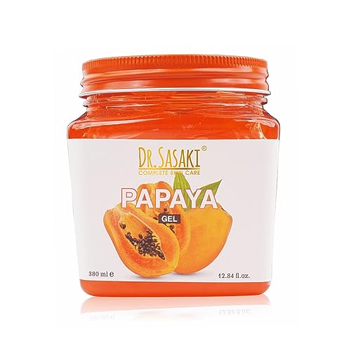 Dr. Sasaki Complete Skin Care Papaya Face & Body Gel - 12.8oz (380ml) for Hydration, Brightening & Soothing - Perfect for Dry Skin, Acne & Sunburn Relief
