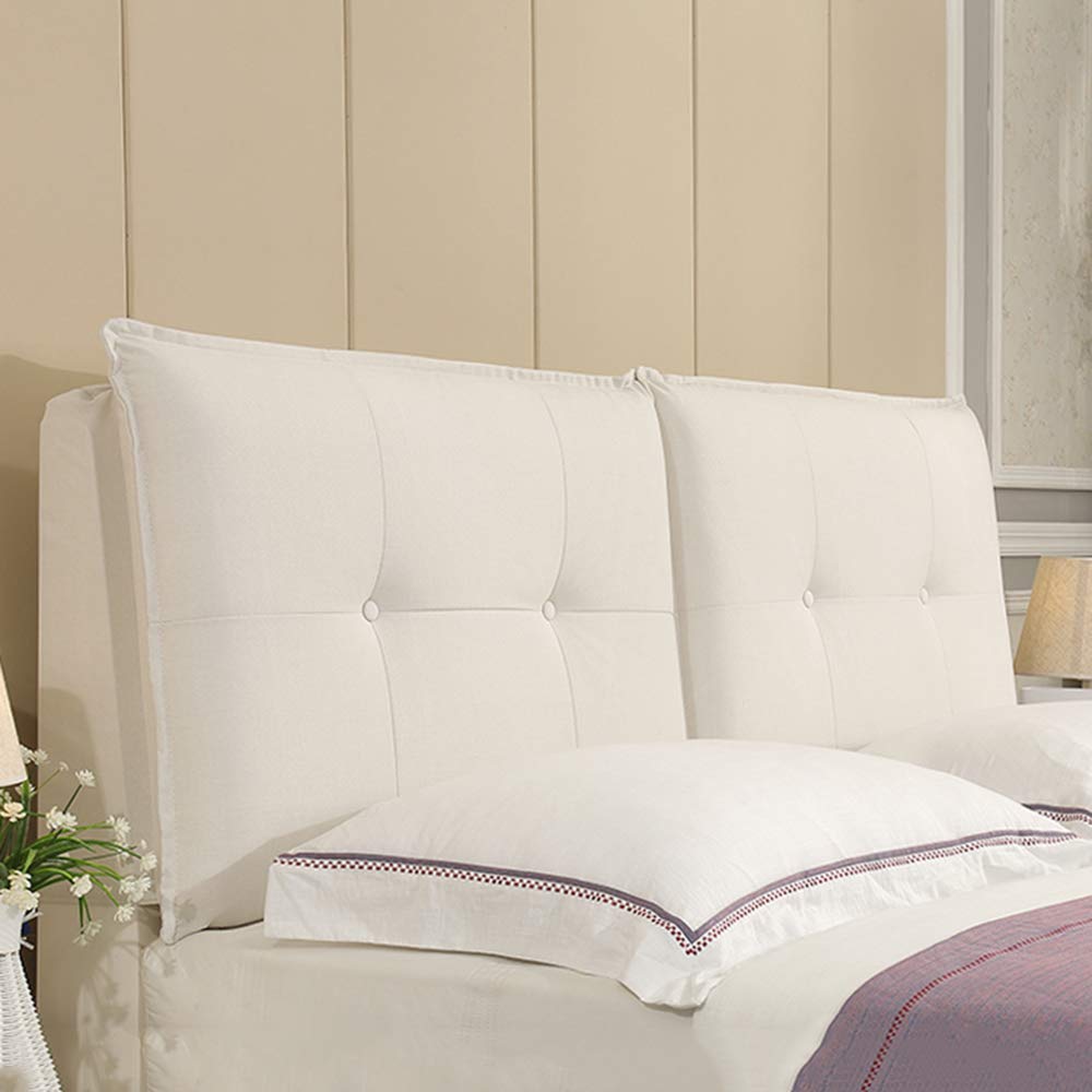 Upholstered Headboard for Bed - Soft Linen Fabric Wedge Cushion Pillow Backrest for Double & Single Beds | Perfect for Bedroom Decor, Reading & Relaxing