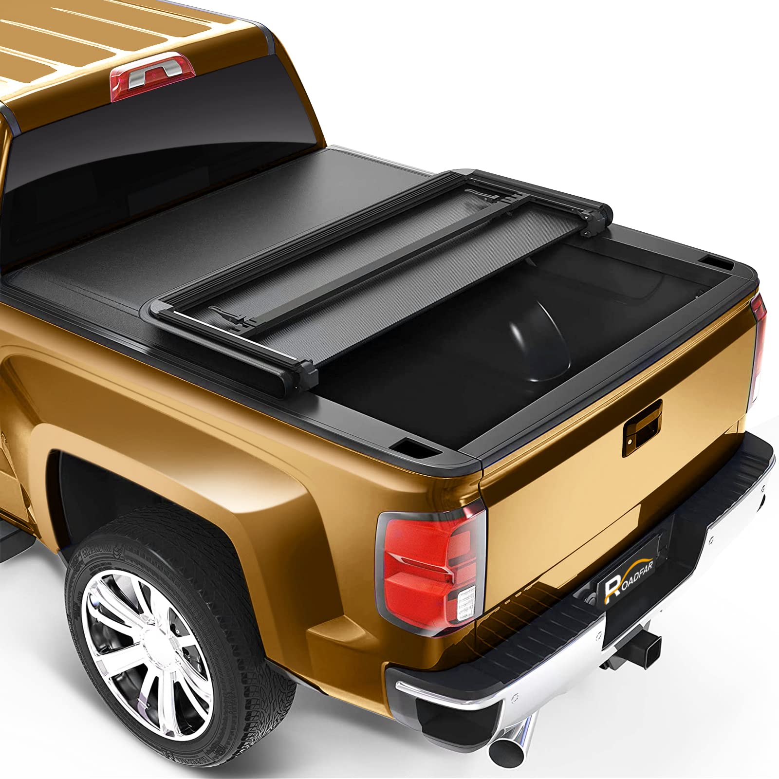 ROADFAR Soft Tri-Fold Tonneau Cover for Ram 1500/2500/3500 (2009-2019) - Waterproof Truck Bed Cover Fits 5'8
