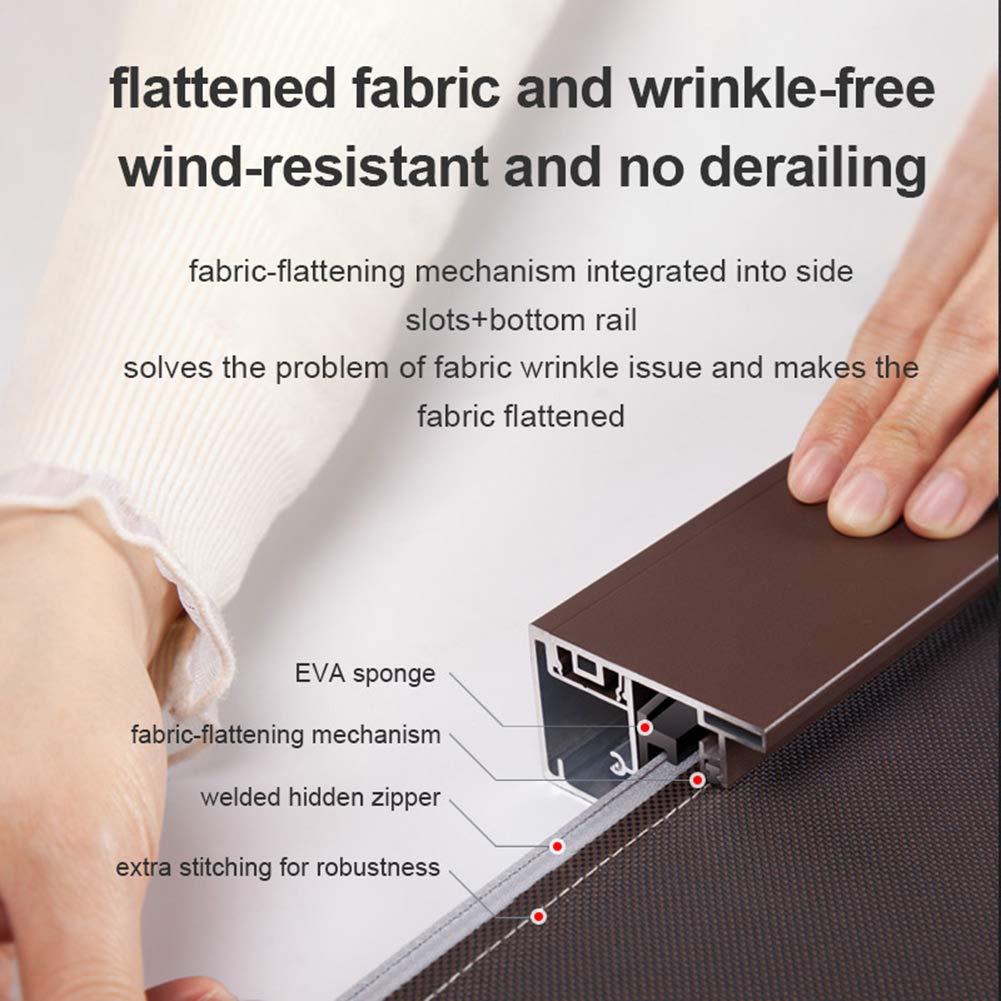 TIPIACE Motorized Roller Shades - Outdoor Wind-Resistant Hardwired Window Blinds with Sunshade Fabric for Patio, Balcony & Garden (Beige Yellow) | UV Protection & Weatherproof Design for Outdoor Living Spaces