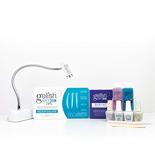 Gelish Soft Gel Nail Polish Bundles - Medium Square Kit for DIY Manicures & Salon-Quality Nails at Home | Perfect for Nail Art, Special Occasions & Everyday Wear