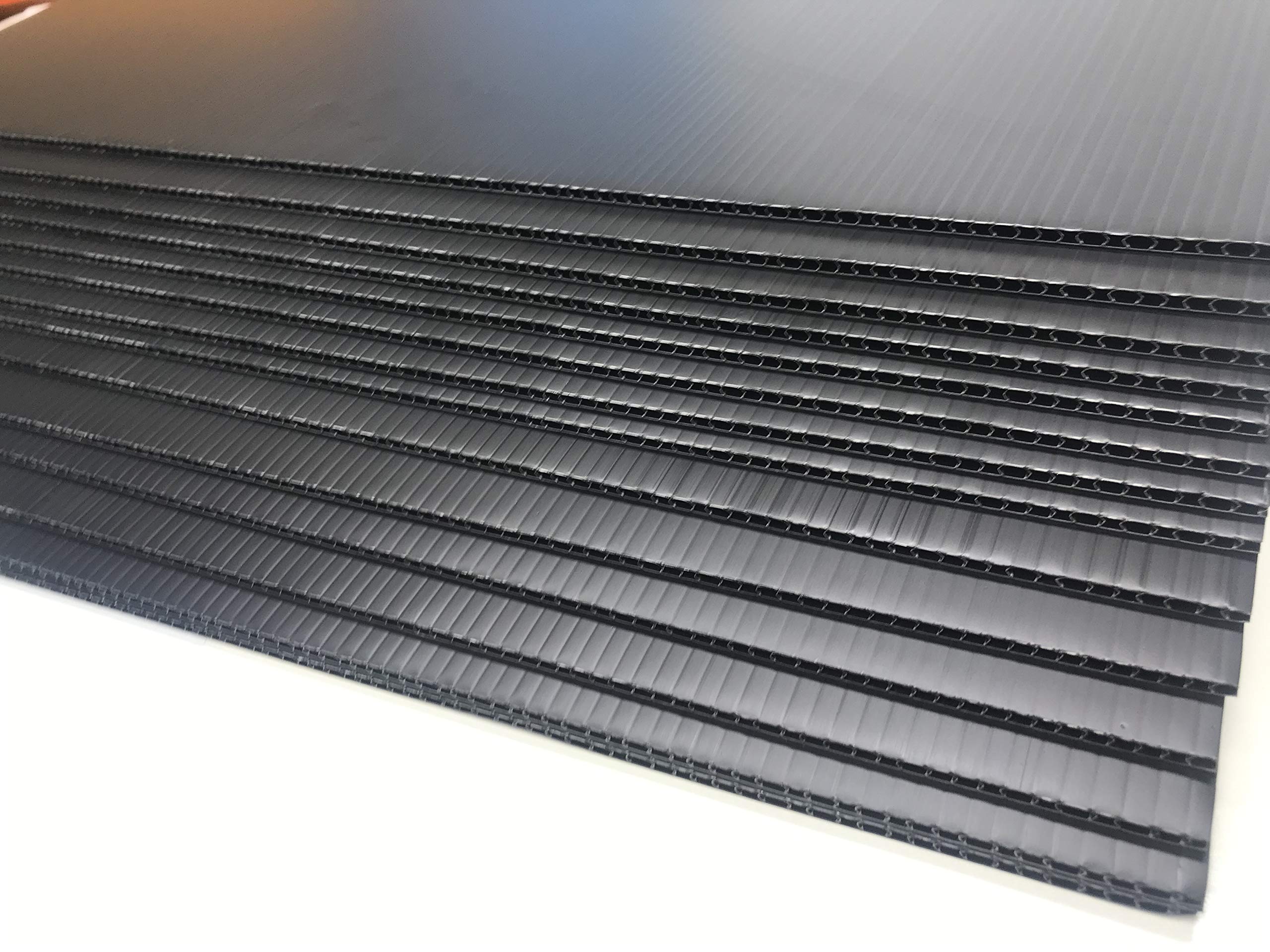 50 Pack Black Corrugated Plastic Yard Signs 18