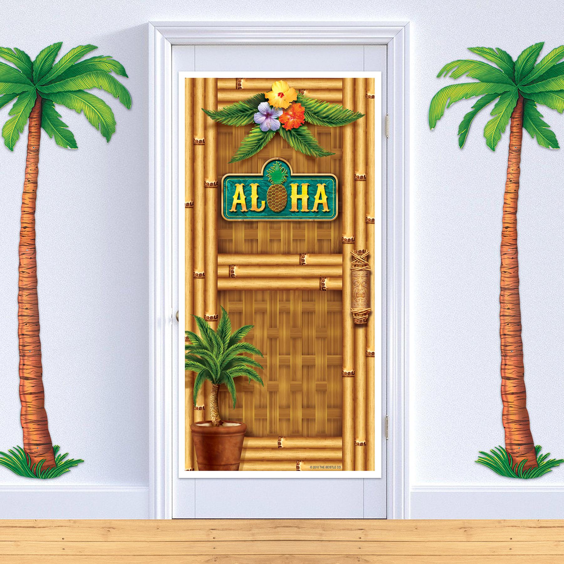 12 Pack Beistle Luau Party Aloha Door Covers - Tropical Hawaiian Theme Decorations for Summer Parties, Beach Events & Luau Celebrations